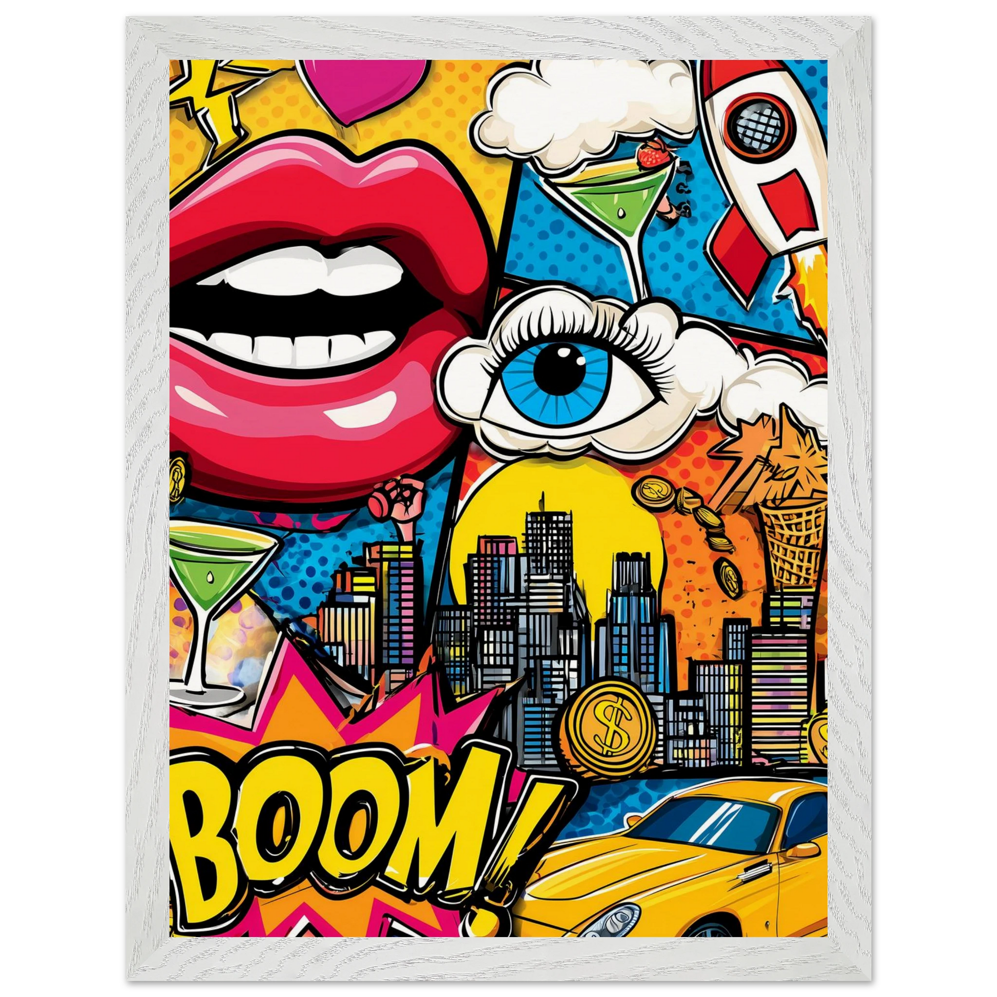 BOOM Pop Art — tableau encadre bois — vue 9 — art mural STNCL