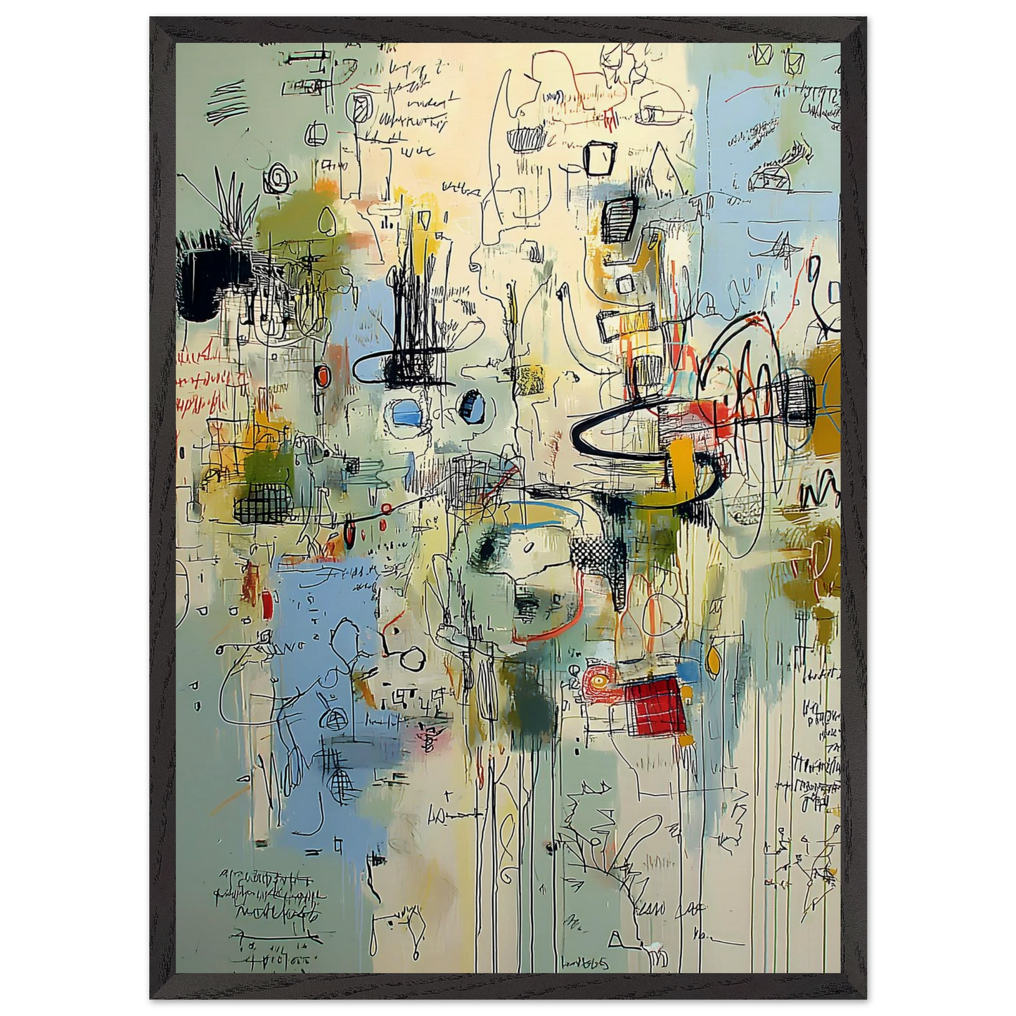 Écriture du Vent — tableau encadré bois — vue 10 — art mural STNCL
