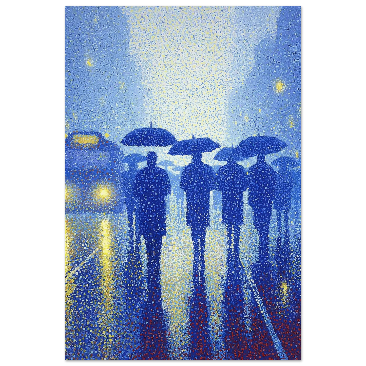 Pluie de Néon Bleu — affiche d'art — vue 3 — art mural STNCL