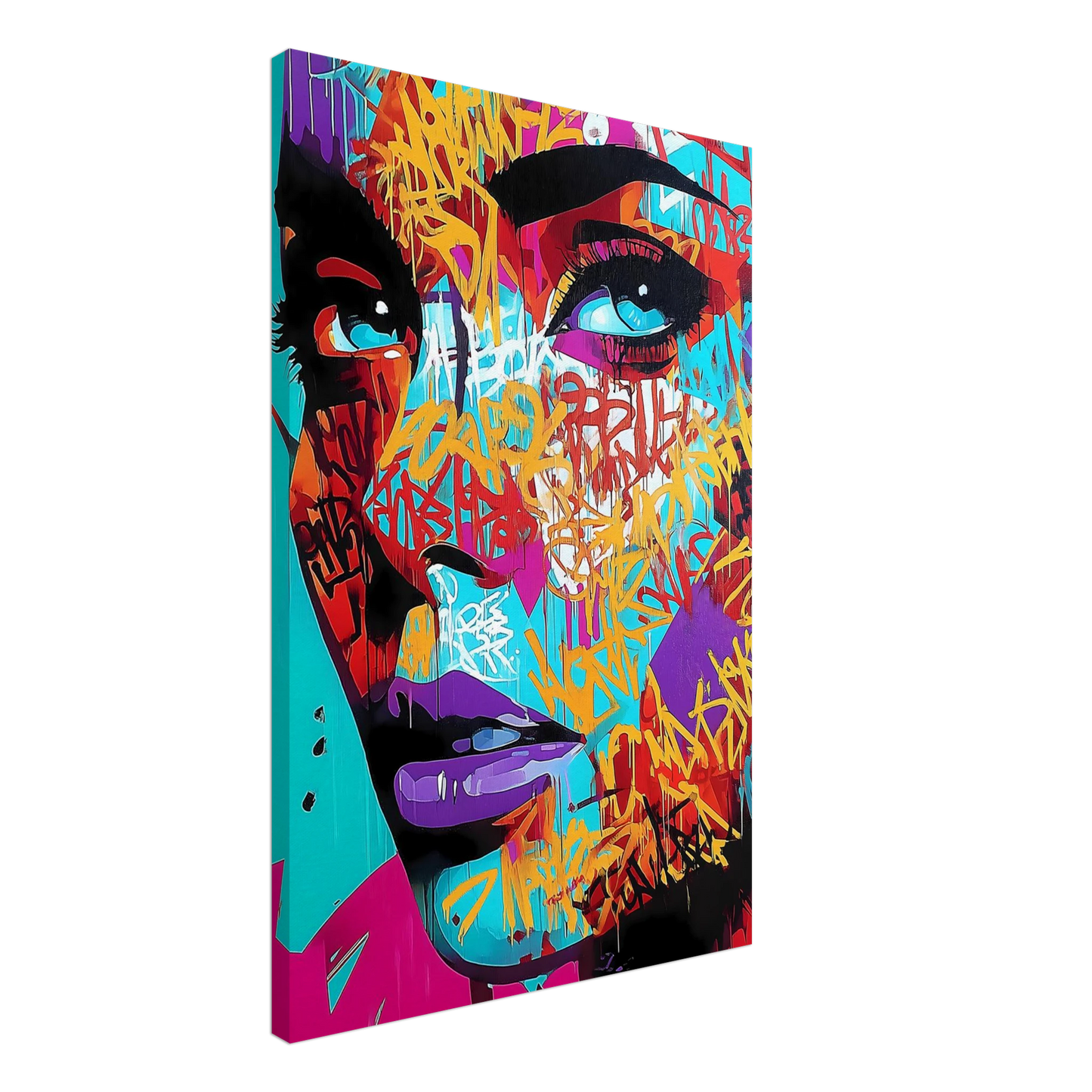 Lettres sur le Visage — tableau sur toile — vue 2 — art mural STNCL