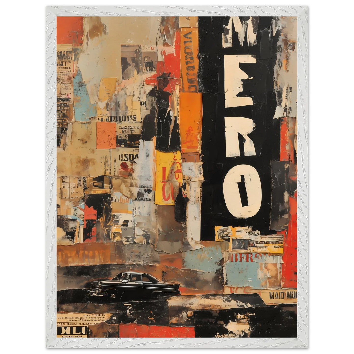 Affiches Lacérées — tableau encadré bois — vue 8 — art mural STNCL