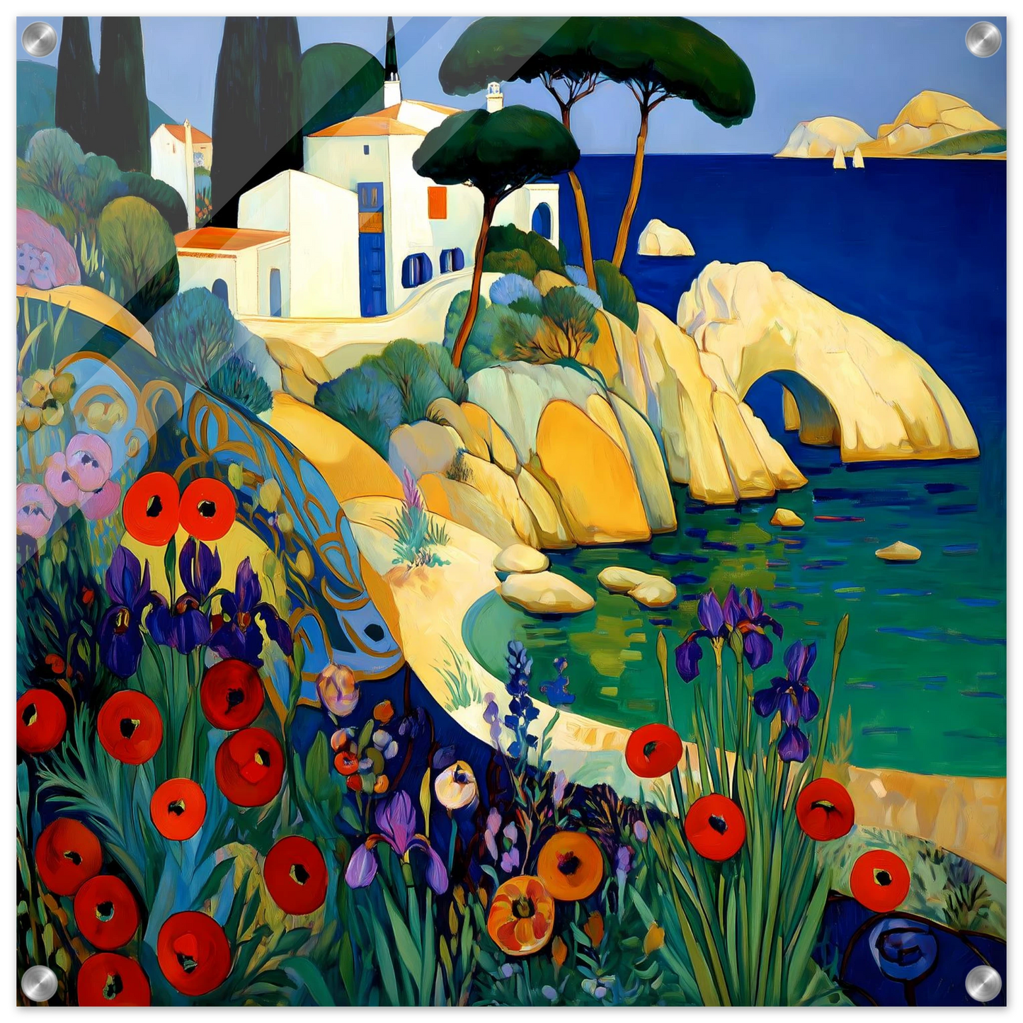 La Crique aux Coquelicots — tableau plexiglas — art mural STNCL