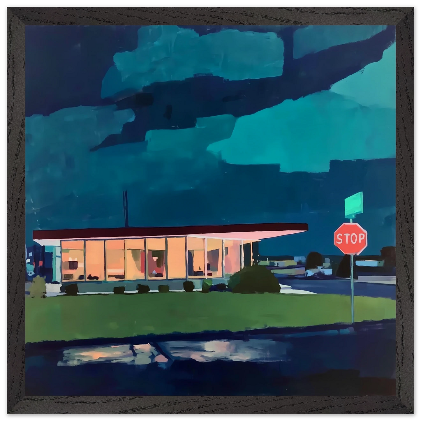 Lumière sur la Route — tableau encadré bois — vue 6 — art mural STNCL
