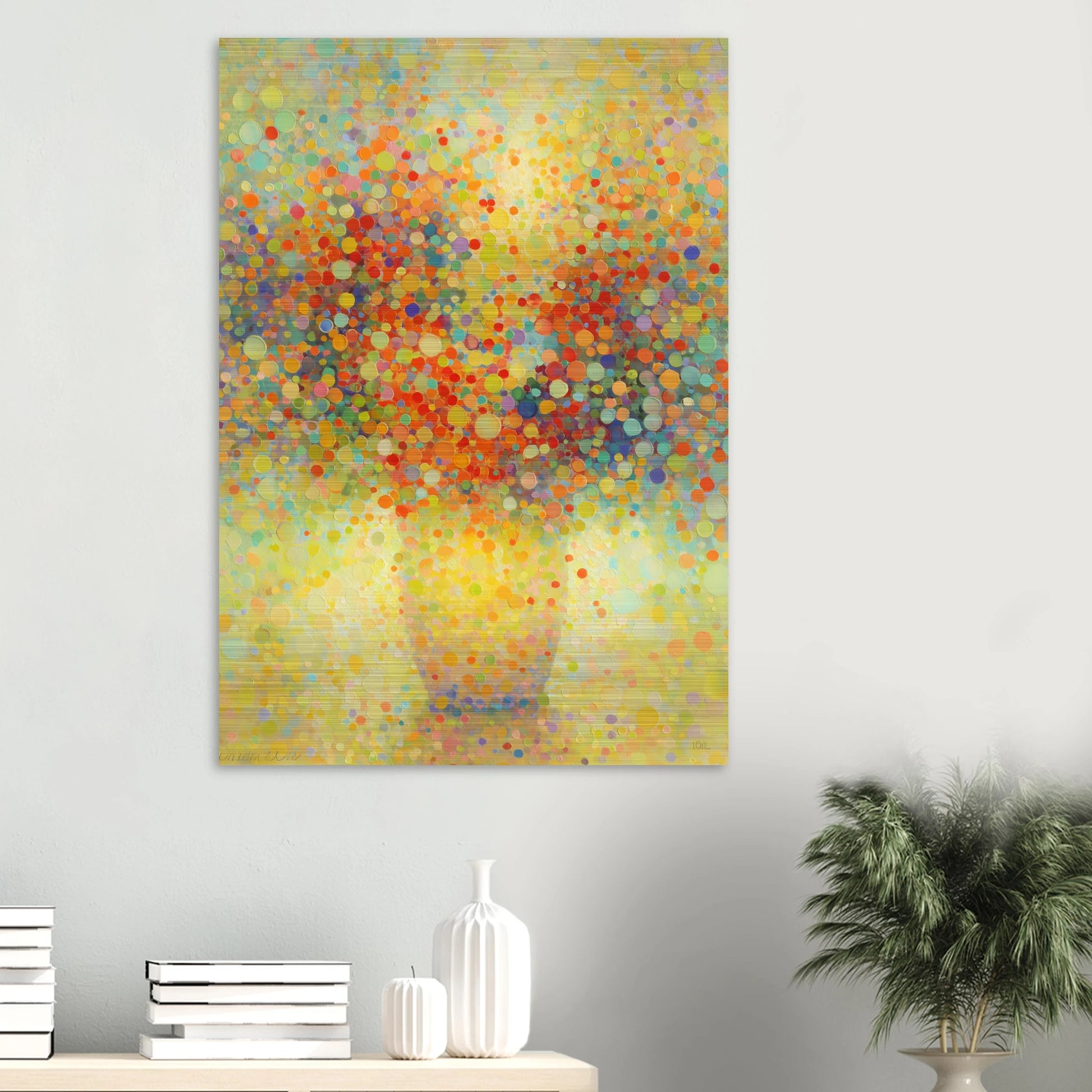 Floraison Pointilliste — tableau aluminium — vue 6 — art mural STNCL