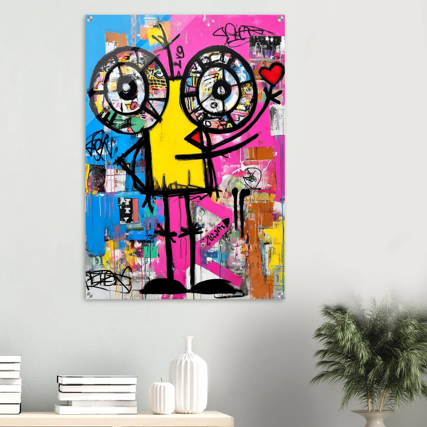 Petit Monstre au Cœur — tableau plexiglas — vue 6 — art mural STNCL