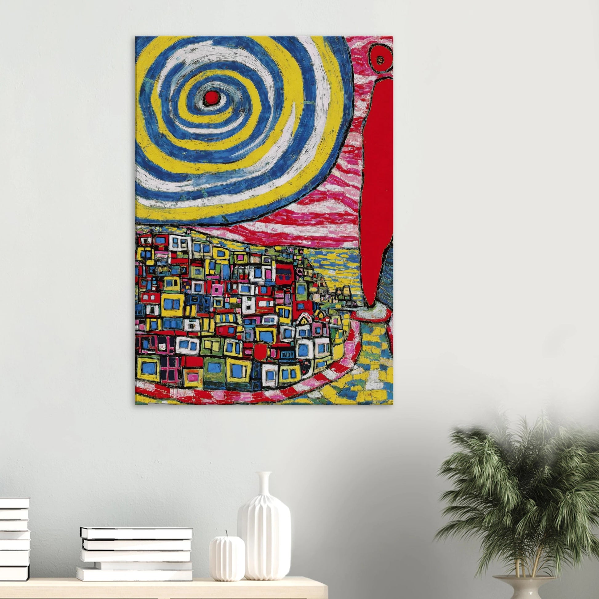 La Spirale et les Maisons — tableau sur toile — vue 6 — art mural STNCL