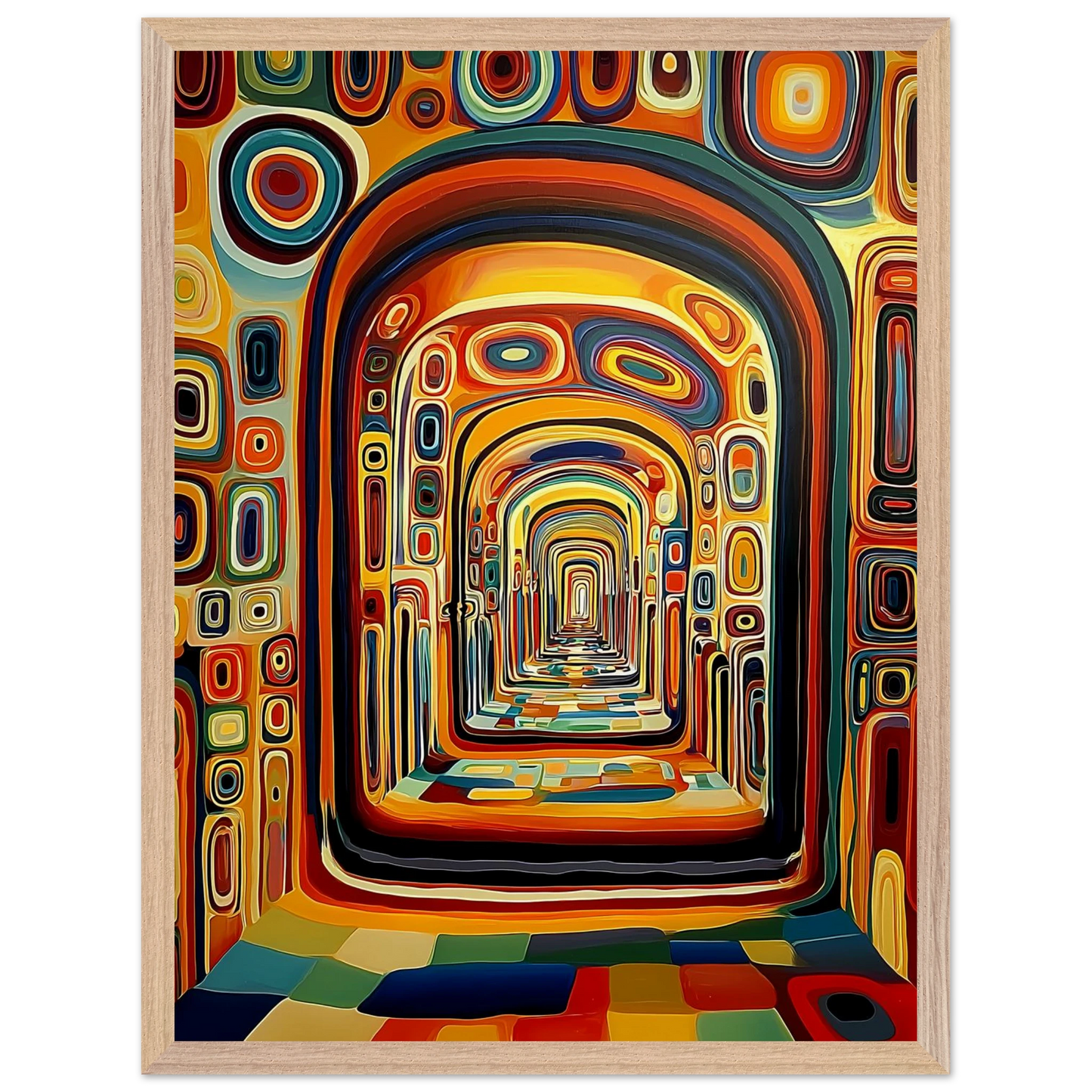 Enfilade Sans Fin — tableau encadré bois — vue 3 — art mural STNCL