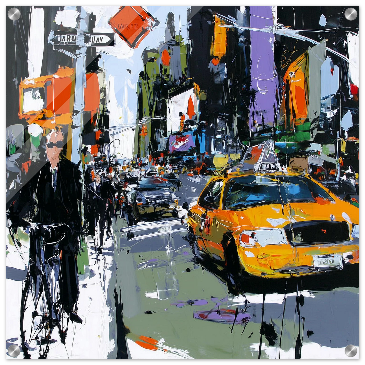 Taxi Jaune Broadway — tableau plexiglas — art mural STNCL