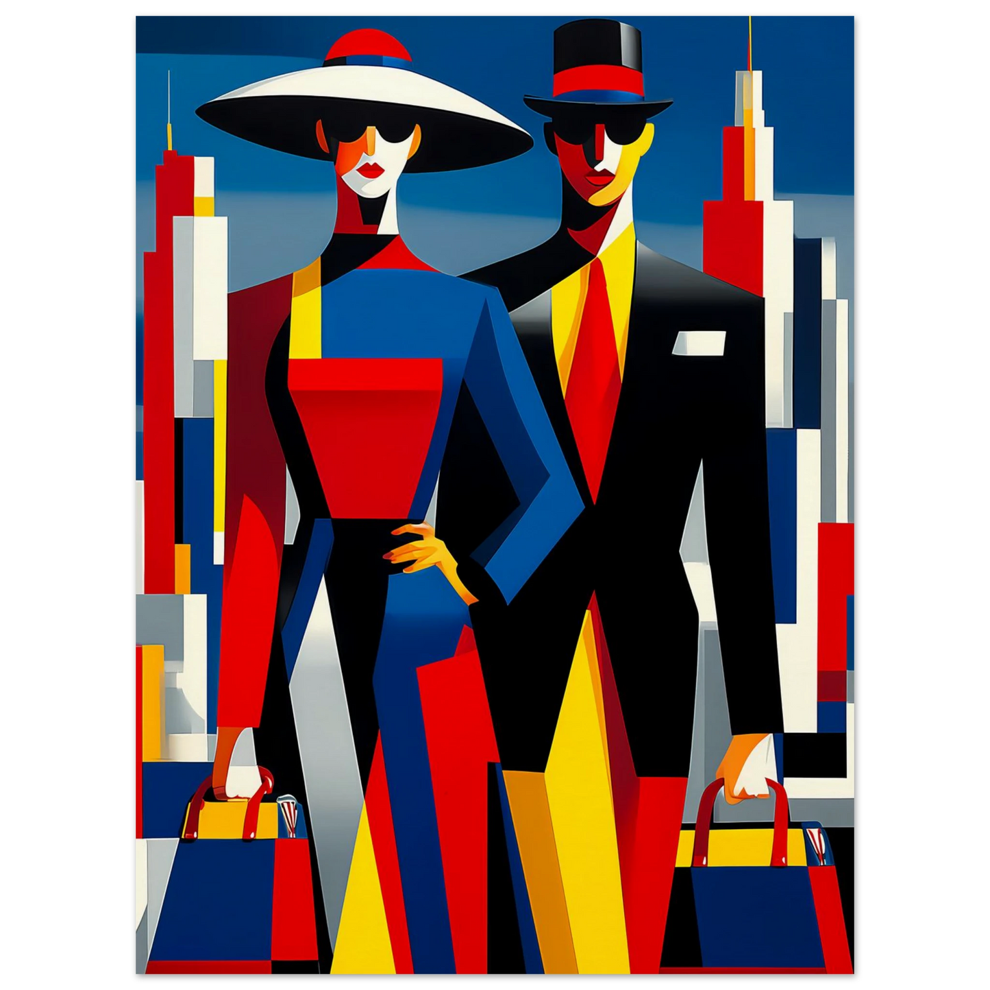 Le Couple en Ville — affiche d'art — vue 2 — art mural STNCL