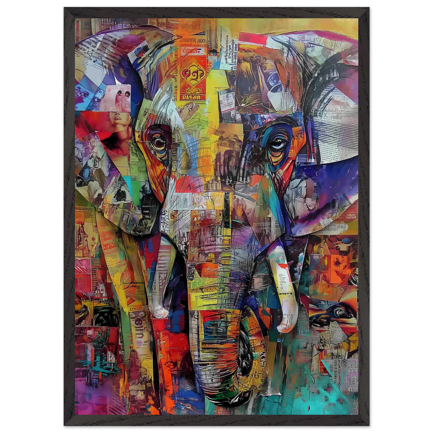 Éléphant de Papier — tableau encadré bois — vue 10 — art mural STNCL