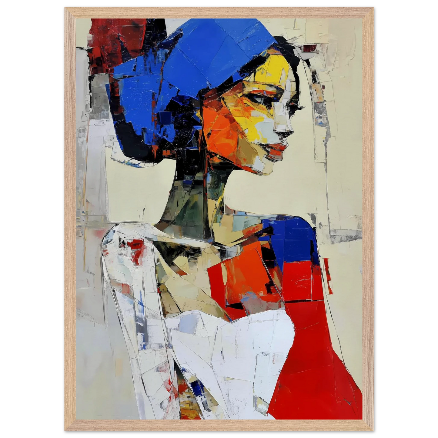 Profil en Éclats de Couleur — tableau encadré bois — vue 13 — art mural STNCL