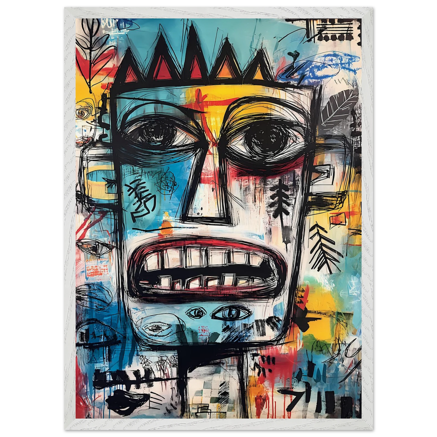 Roi Primitif — tableau encadré bois — vue 11 — art mural STNCL