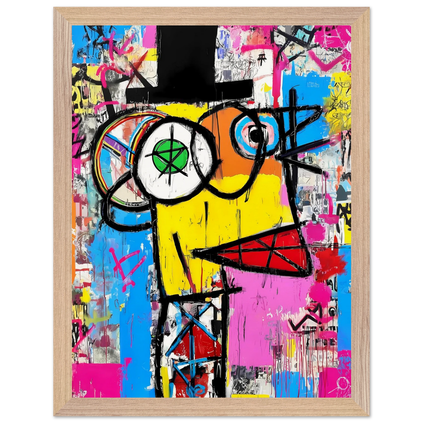 L'Homme au Chapeau Noir — tableau encadré bois — vue 12 — art mural STNCL