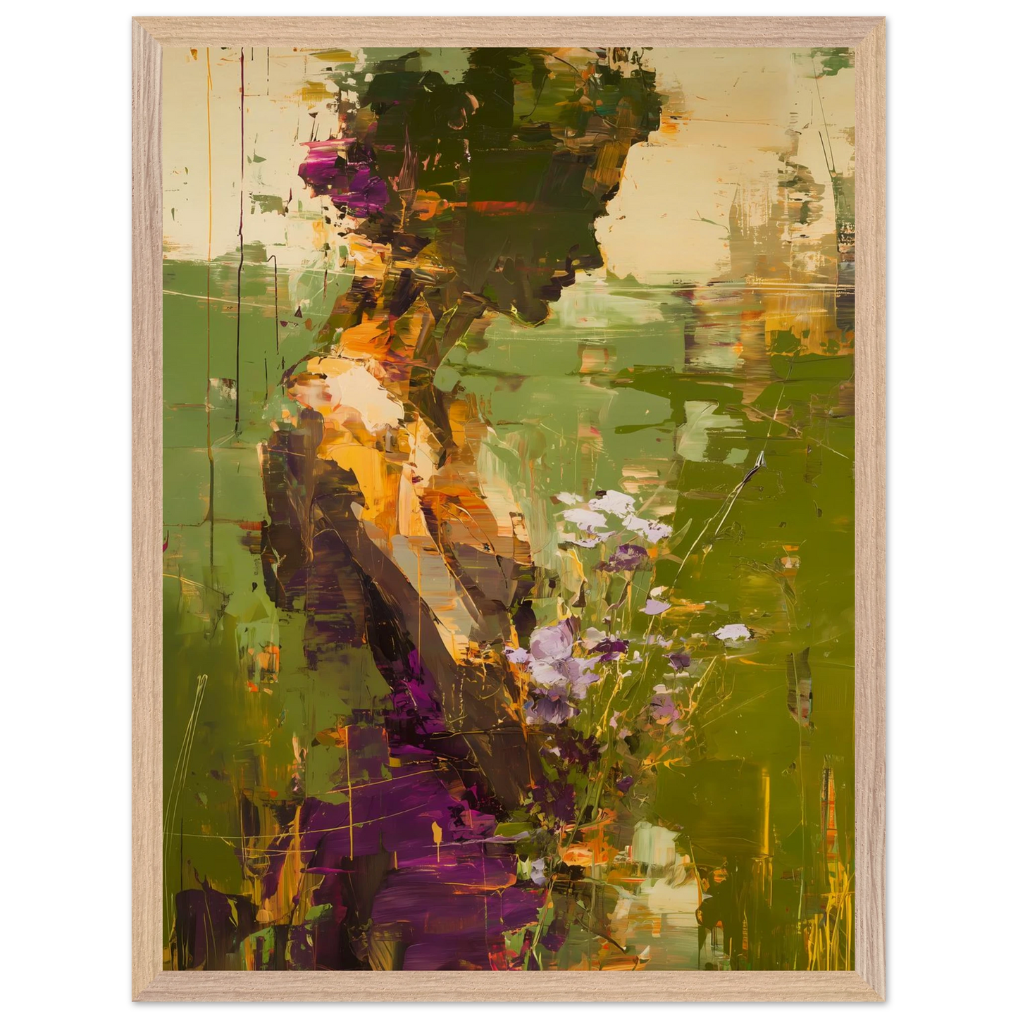 Dans les Herbes Hautes — tableau encadré bois — vue 3 — art mural STNCL