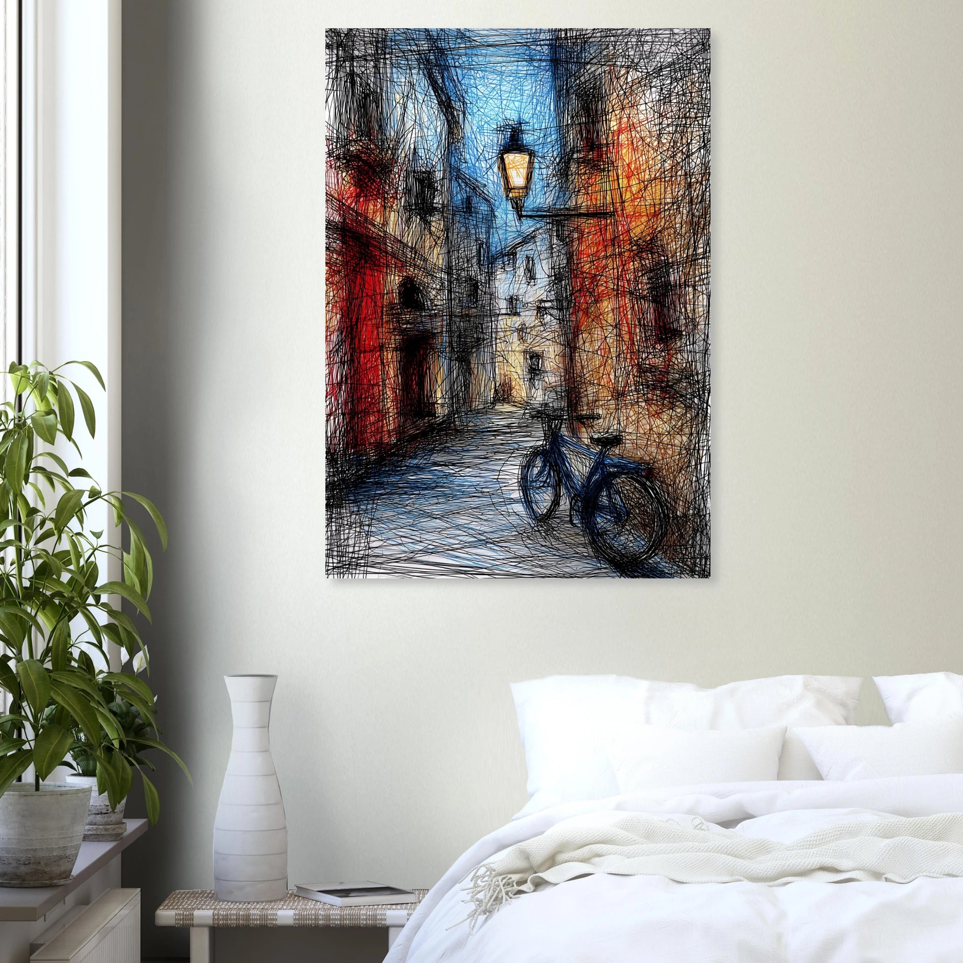 Ruelle à la Lanterne — tableau aluminium — vue 7 — art mural STNCL
