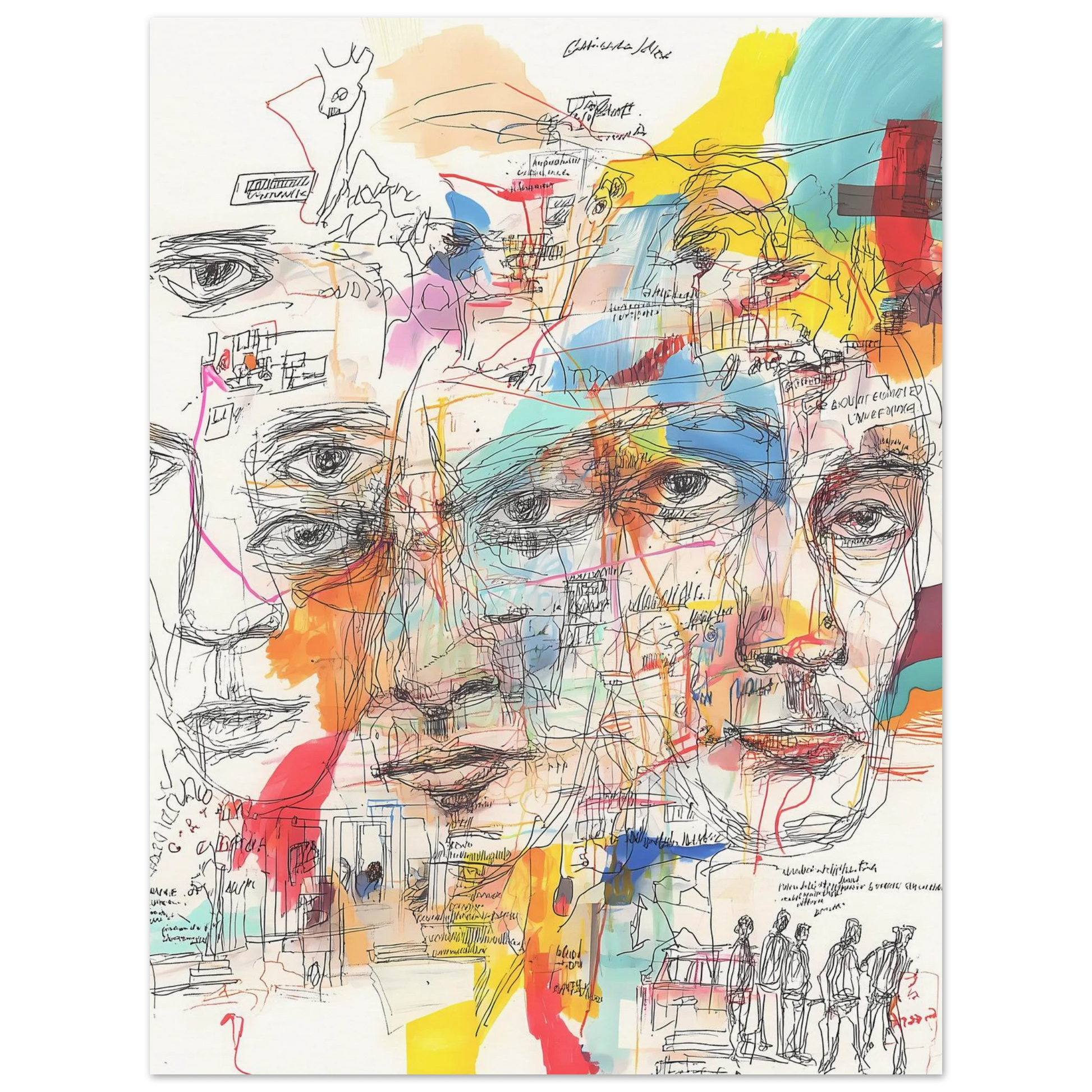 Carnet de Visages — affiche d'art — vue 2 — art mural STNCL