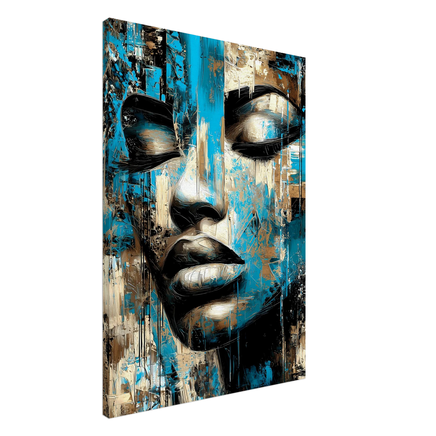 Bleu et Or — tableau sur toile — art mural STNCL