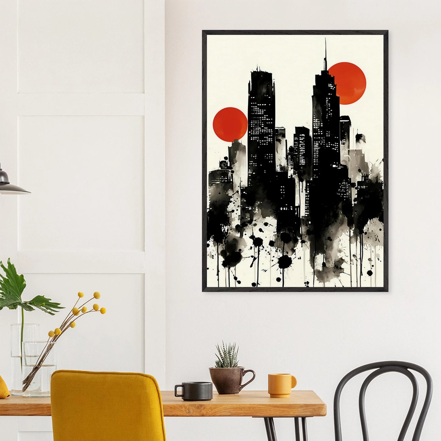 Ville d'Encre — tableau encadre bois — vue 18 — art mural STNCL