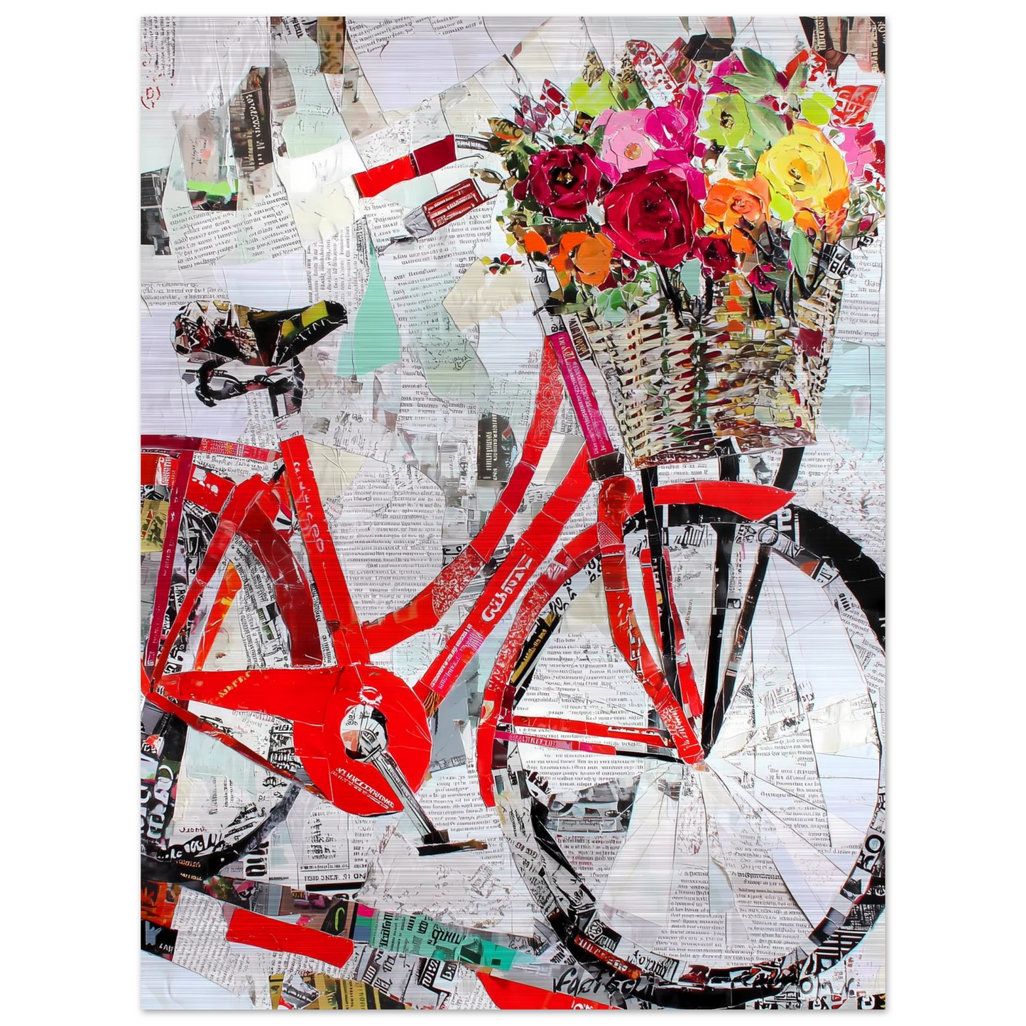 Le Vélo Fleuri — tableau aluminium — vue 5 — art mural STNCL