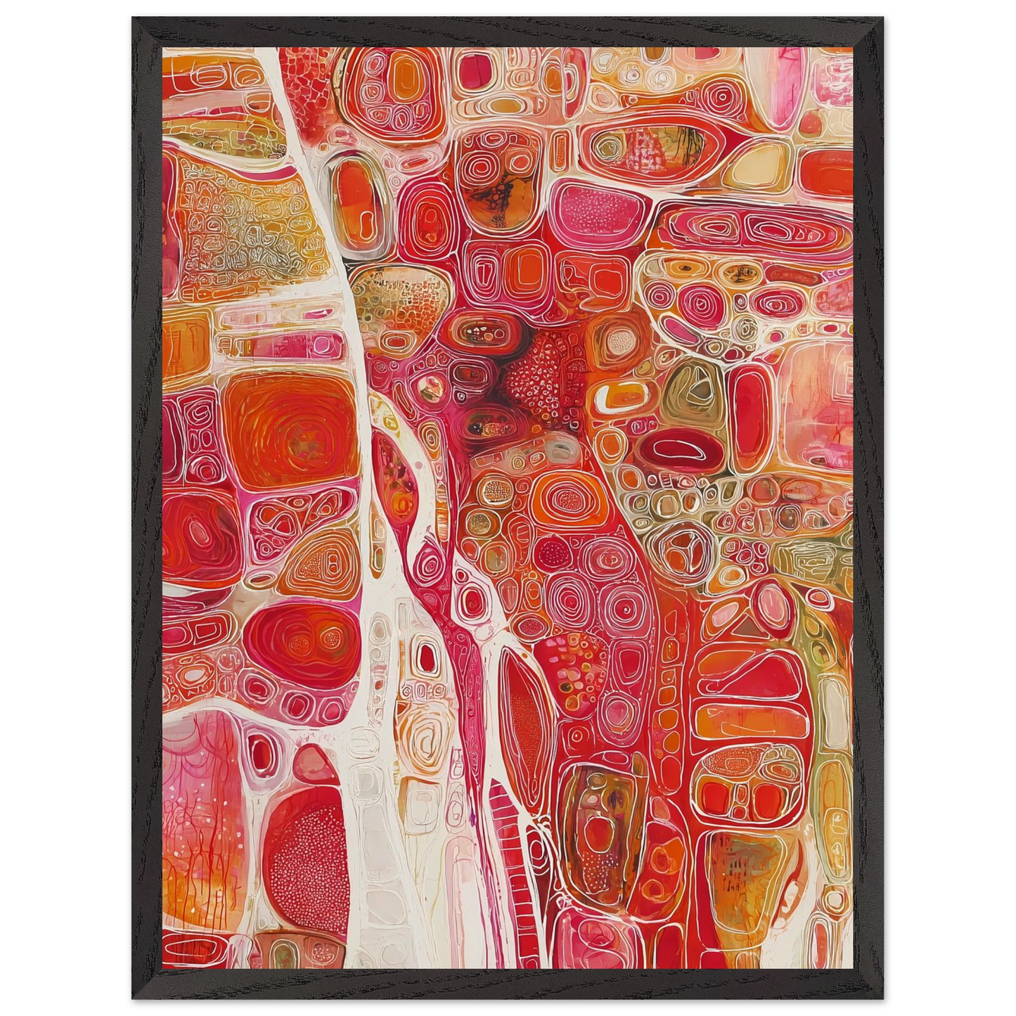 Cellules — tableau encadré bois — vue 15 — art mural STNCL