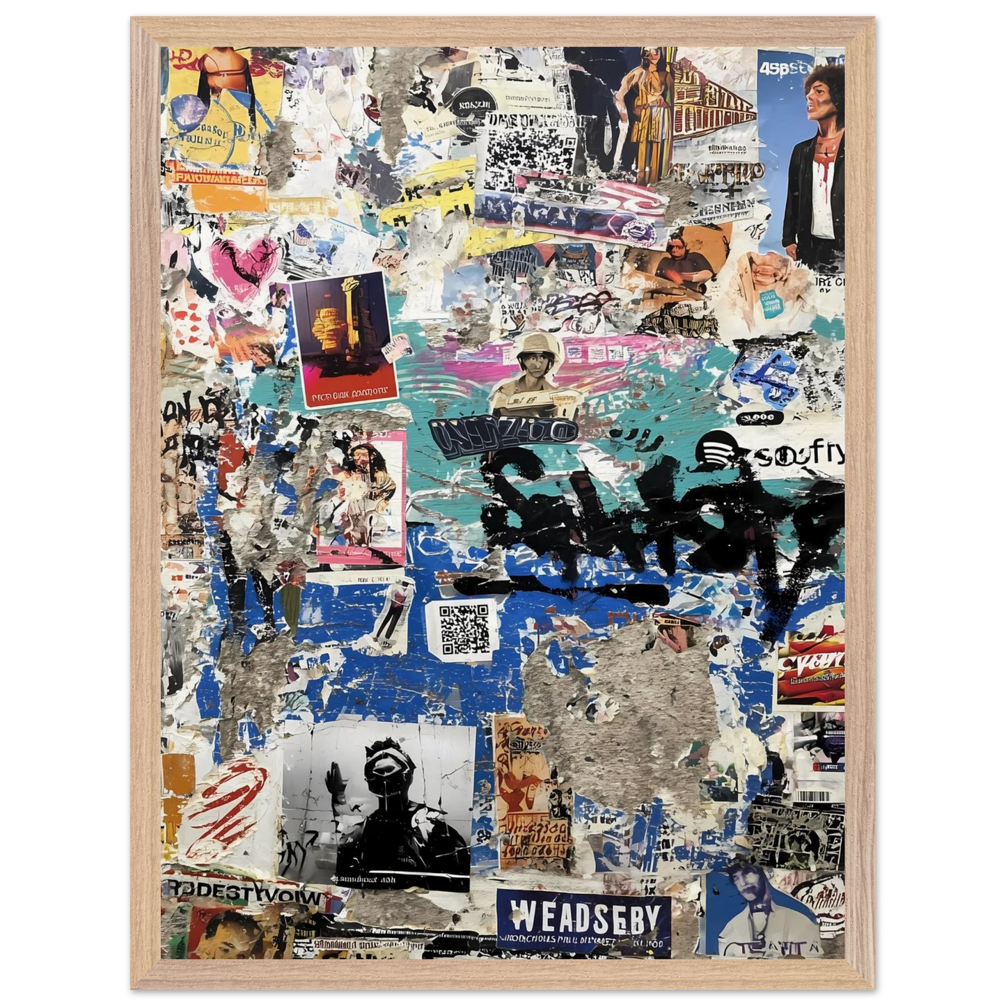 Le Mur Affiché — tableau encadré bois — vue 3 — art mural STNCL