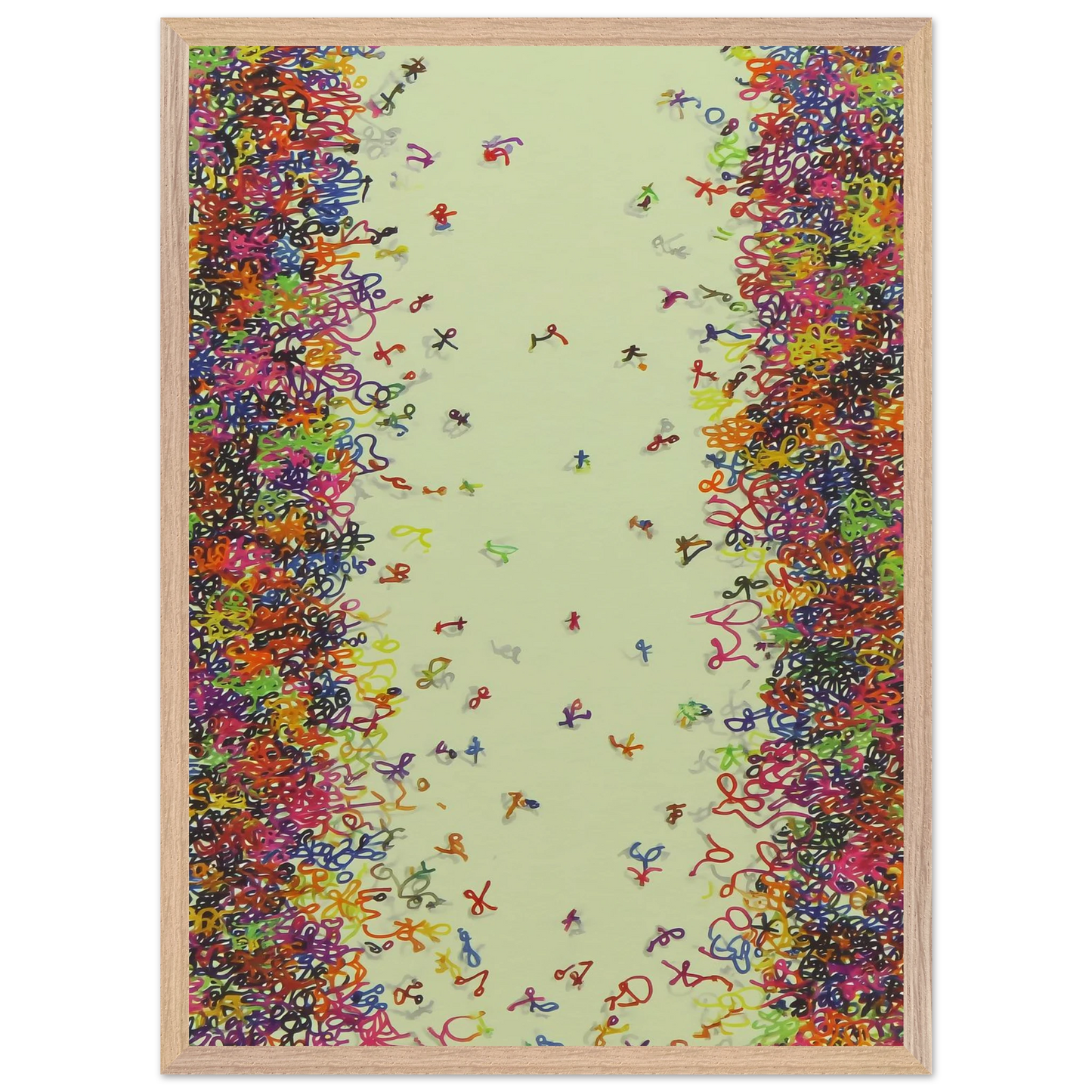 Nuée de Signes — tableau encadre bois — vue 13 — art mural STNCL
