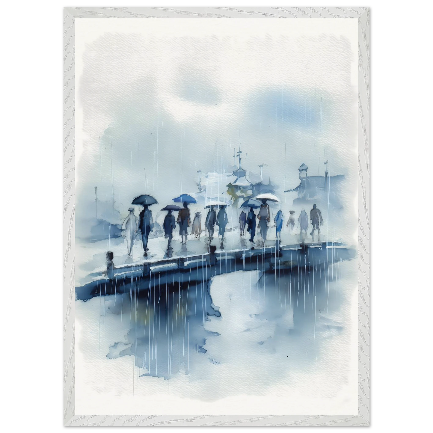 Pluie sur le Pont — tableau encadre bois — vue 11 — art mural STNCL