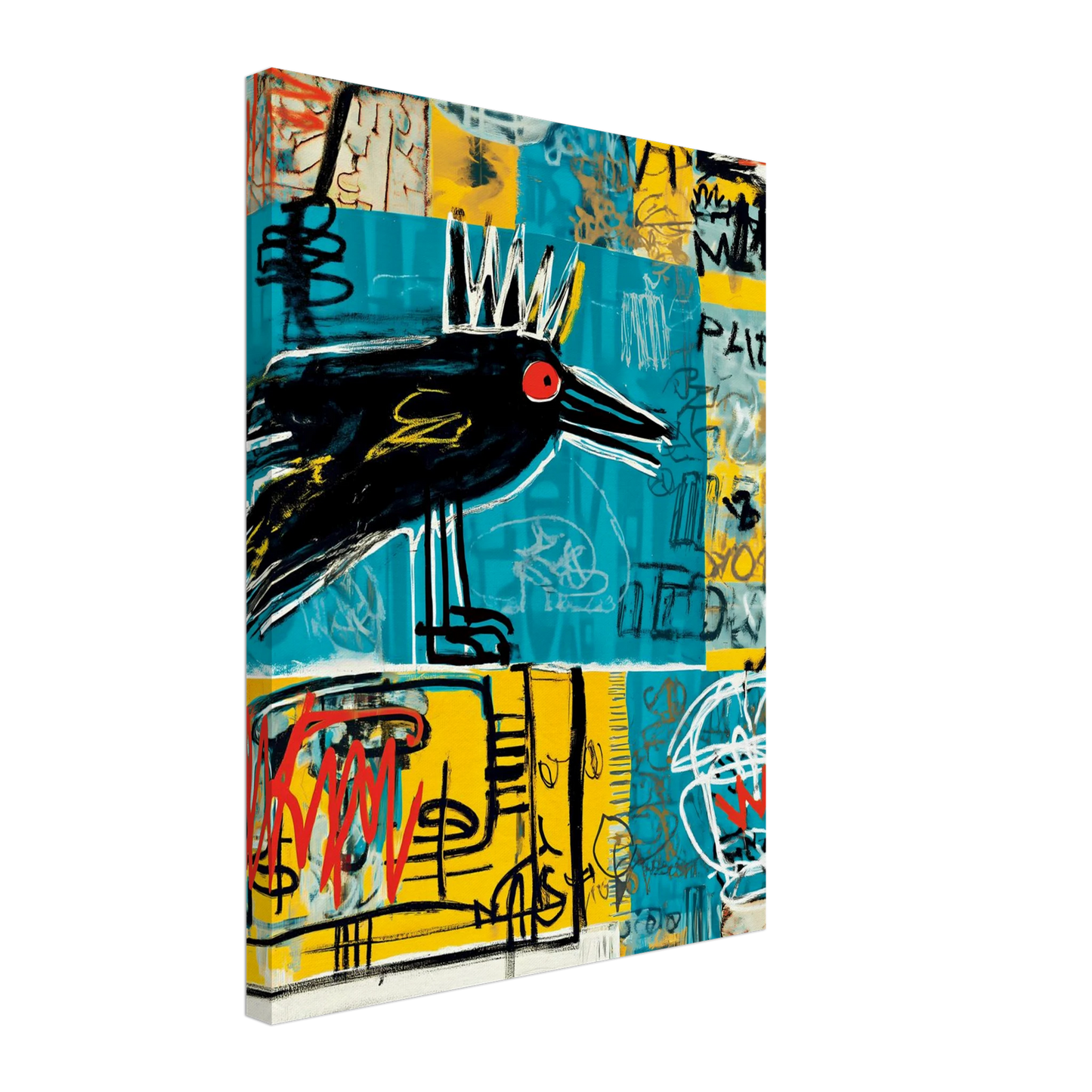 Corbeau Couronné — tableau sur toile — vue 5 — art mural STNCL