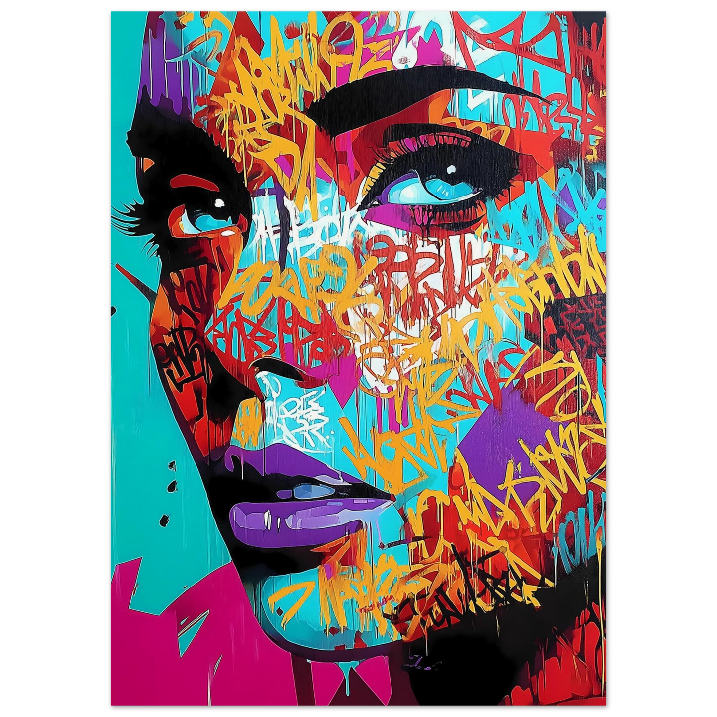 Lettres sur le Visage — affiche d'art — vue 5 — art mural STNCL