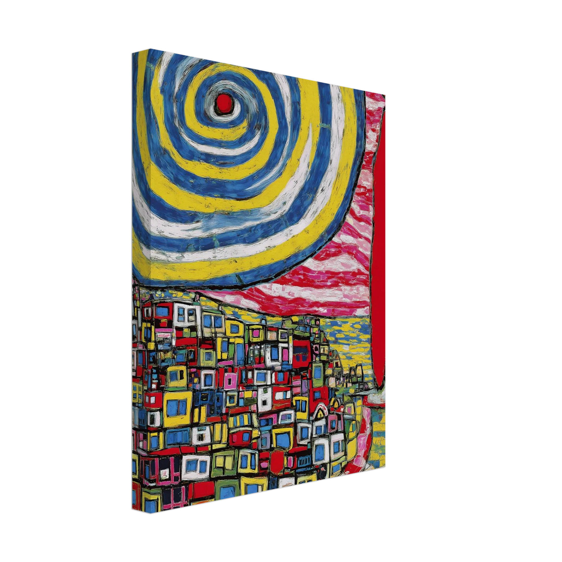 La Spirale et les Maisons — tableau sur toile — vue 4 — art mural STNCL