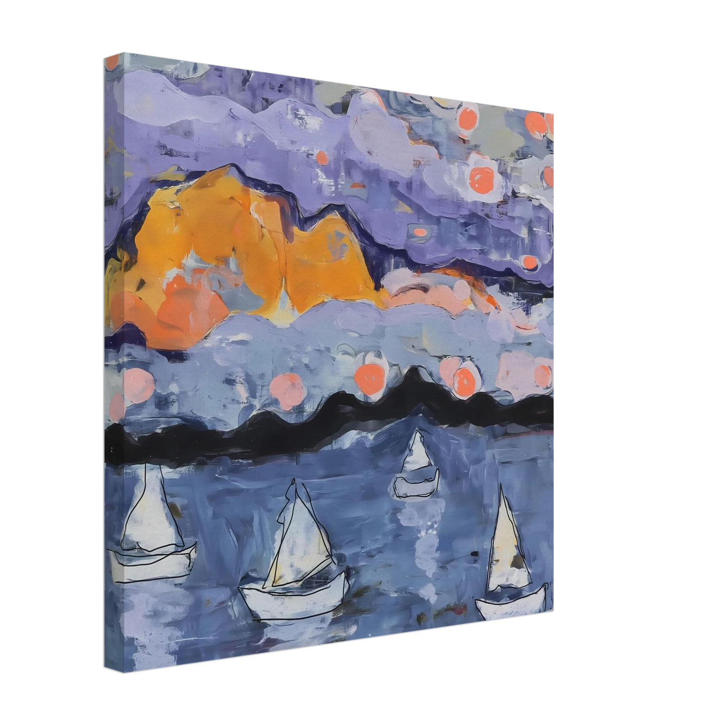 Voiles dans la Baie — tableau sur toile — vue 4 — art mural STNCL