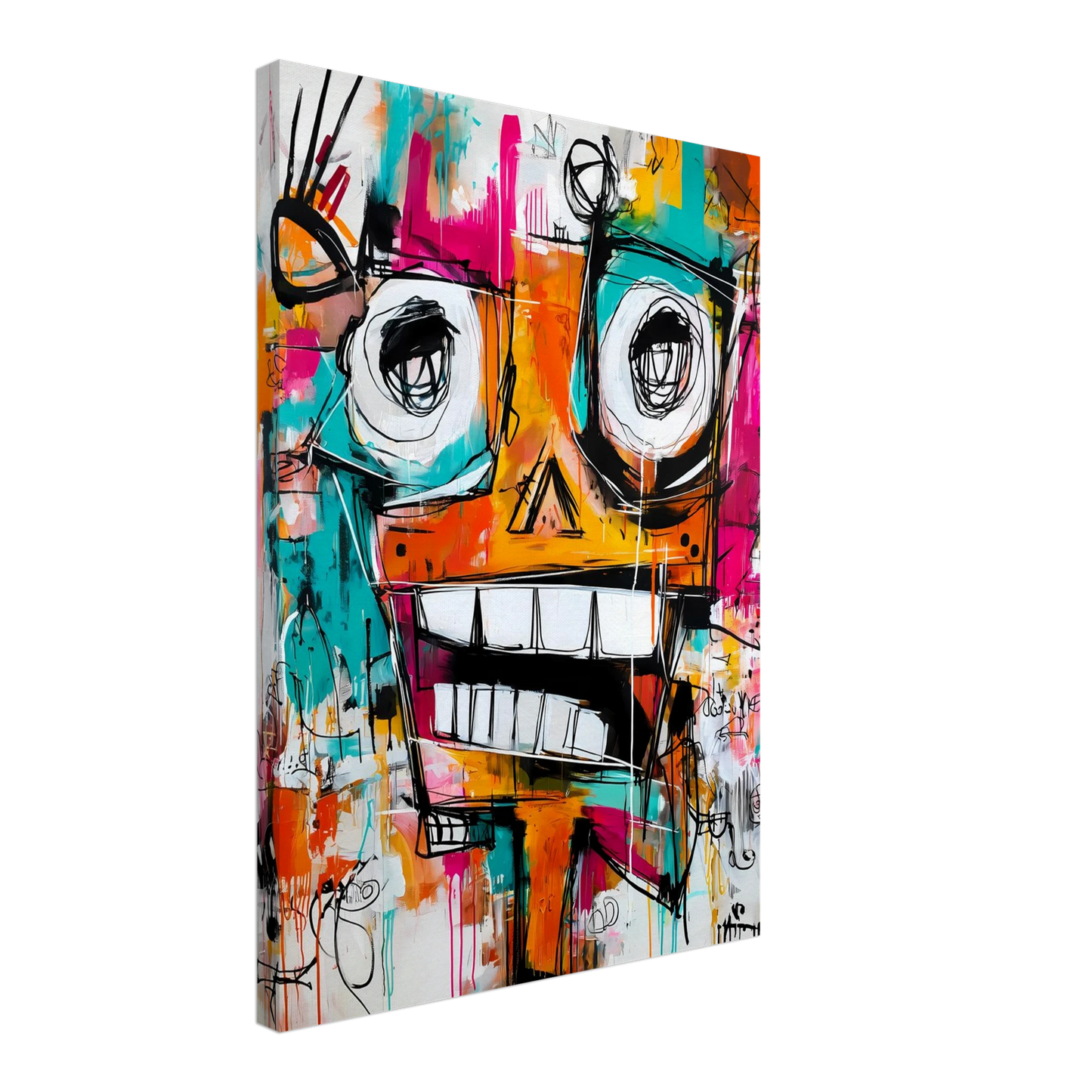 Face à Grands Yeux — tableau sur toile — vue 3 — art mural STNCL