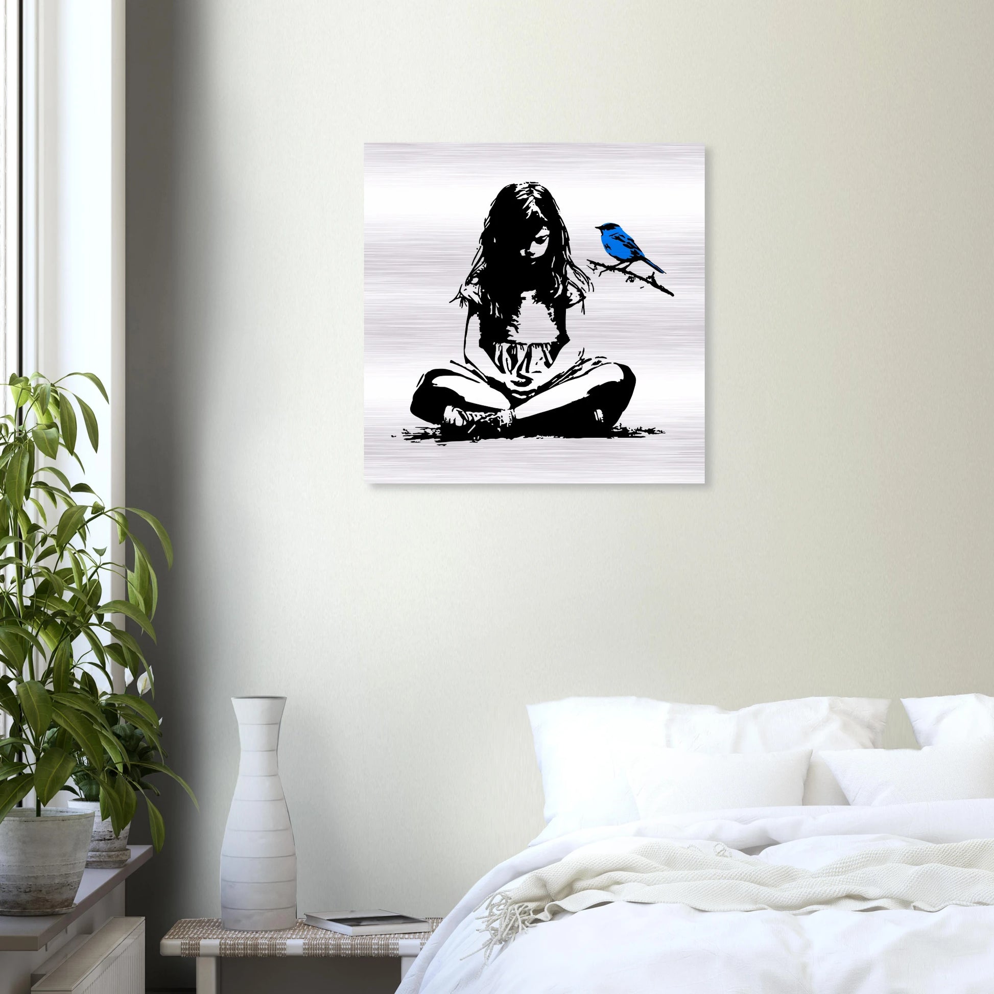 L'Oiseau Bleu — tableau aluminium — vue 6 — art mural STNCL
