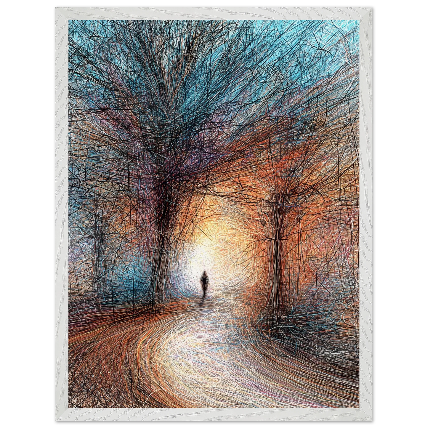 Vers la Clarté — tableau encadré bois — vue 8 — art mural STNCL