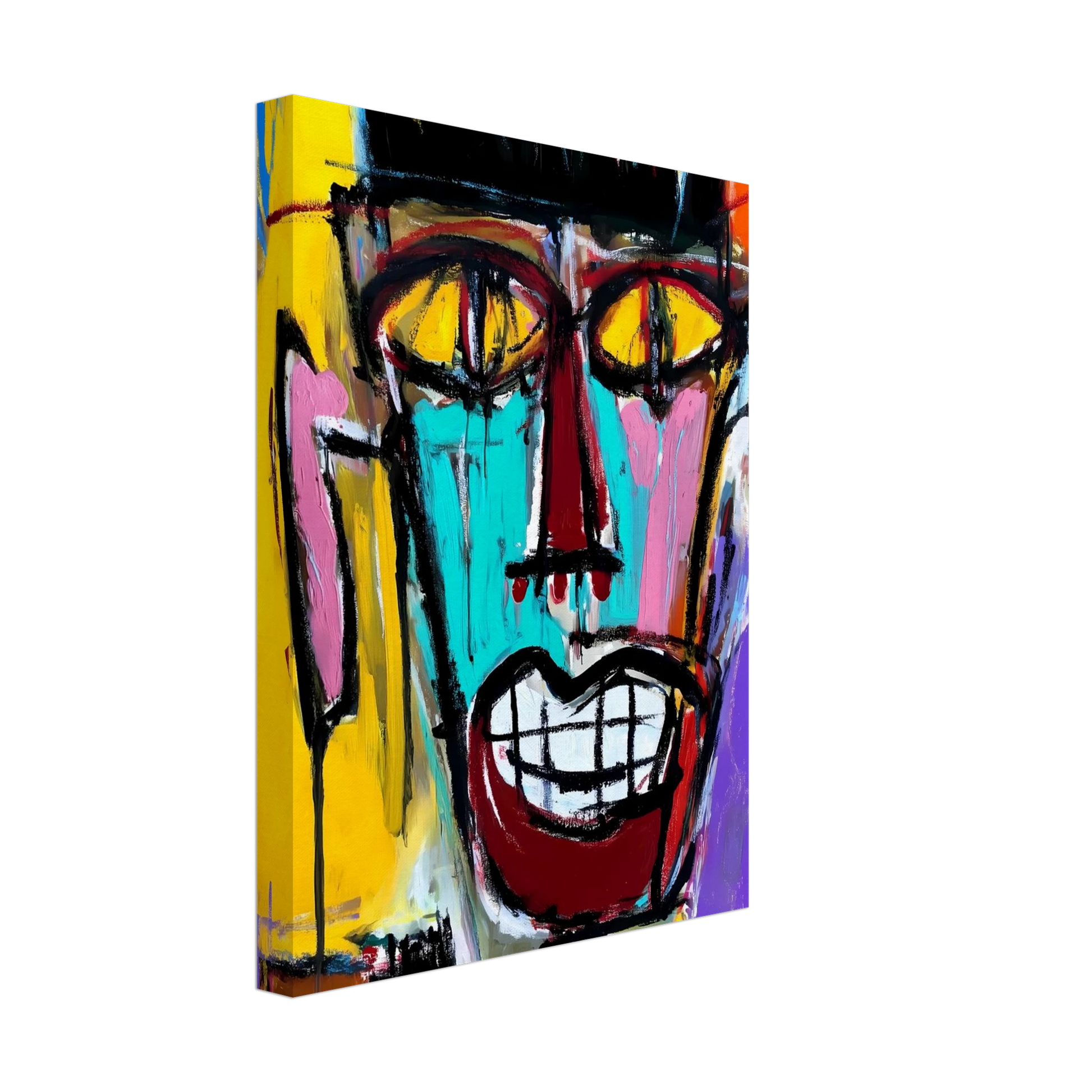 Sourire Carnassier — tableau sur toile — vue 4 — art mural STNCL