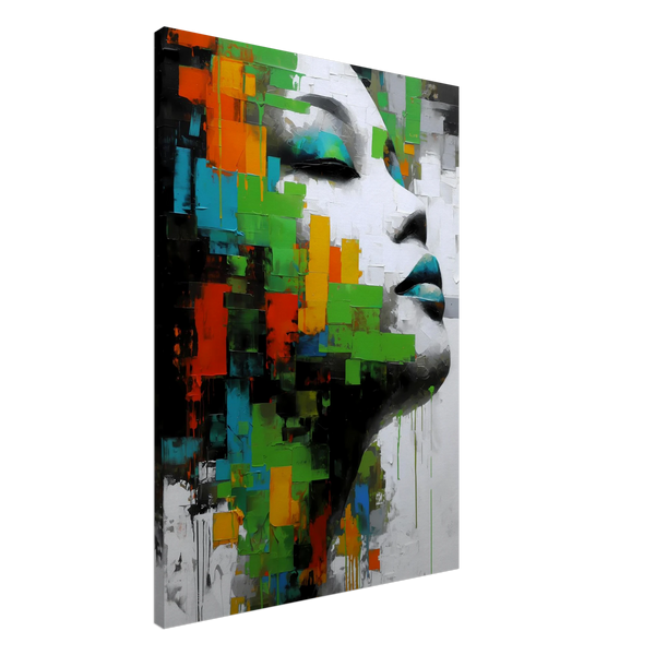 Visage en Éclats Verts