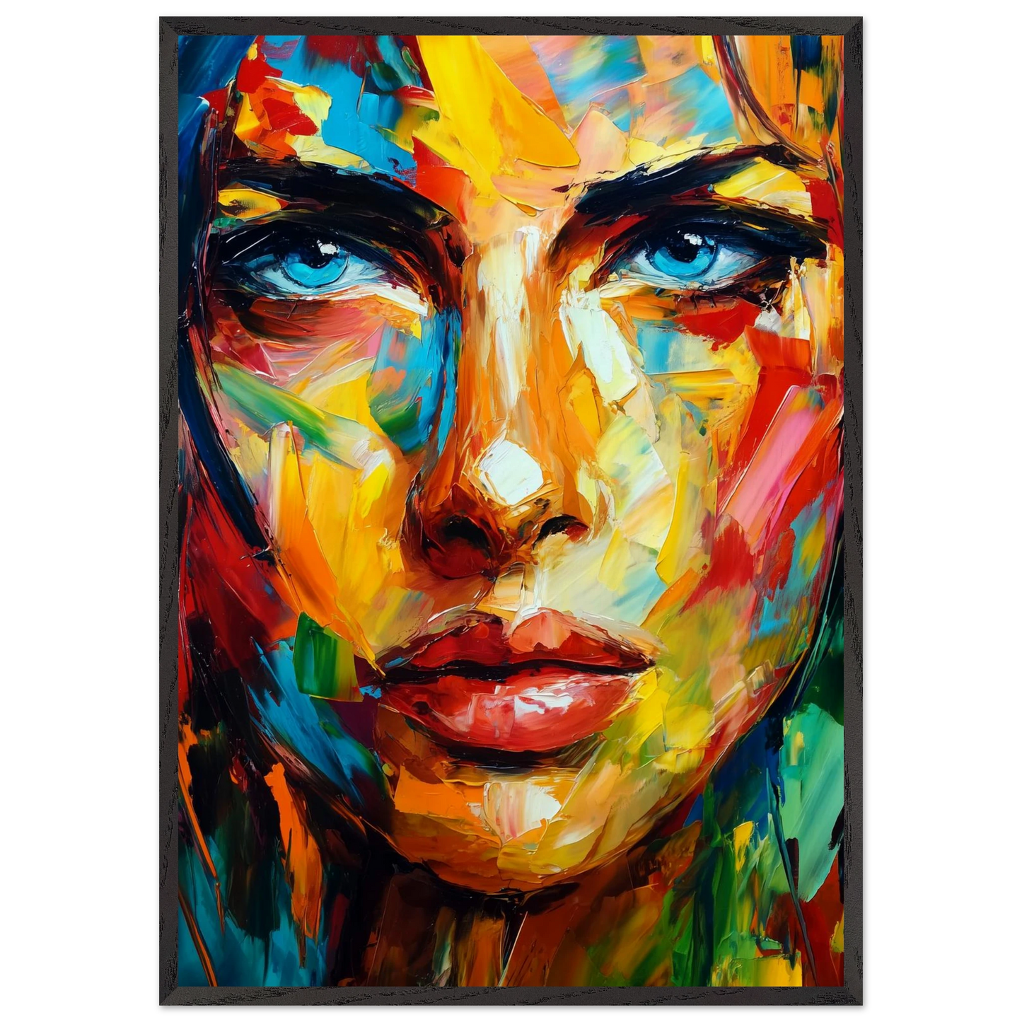 Regards aux Mille Couleurs — tableau encadré bois — art mural STNCL