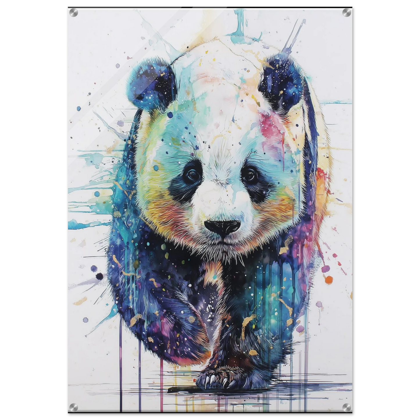Panda aux Couleurs Éclatantes — tableau plexiglas — art mural STNCL