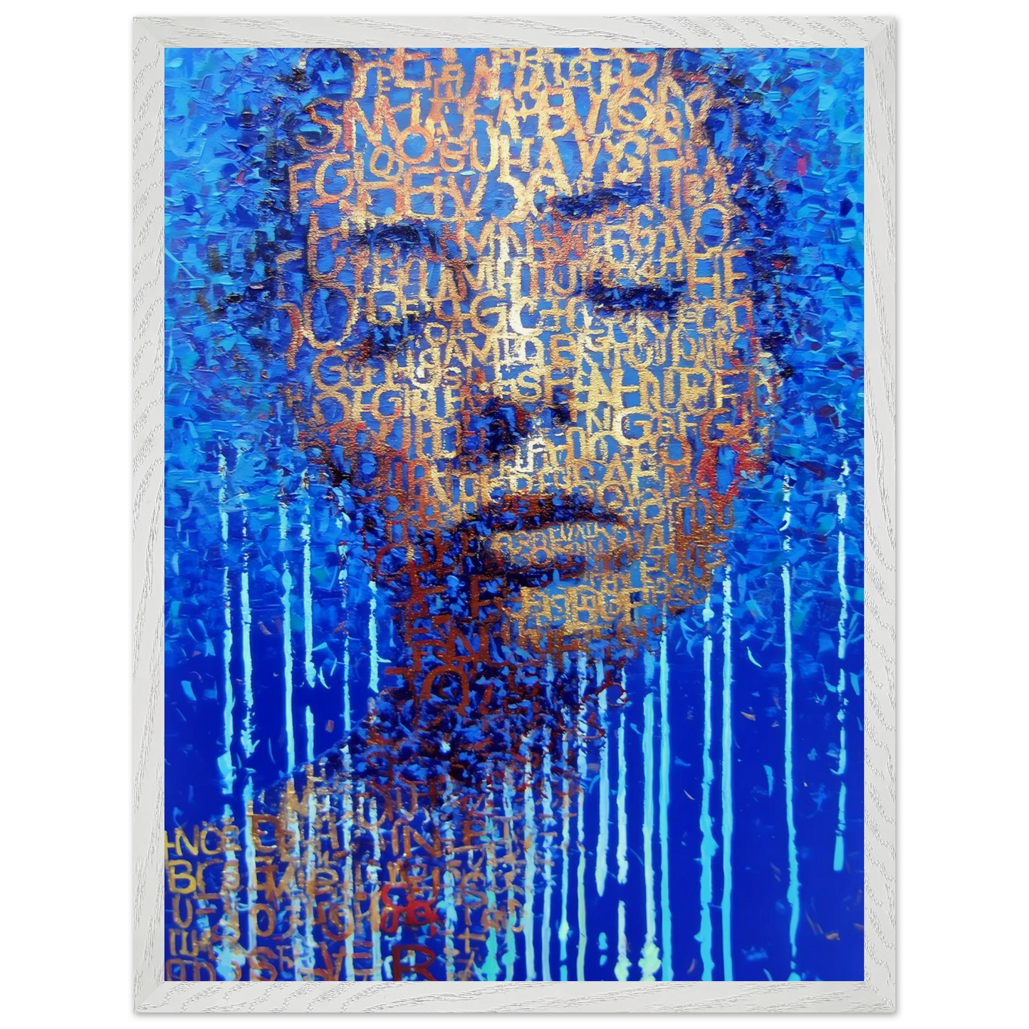 Visage de Lettres — tableau encadre bois — vue 8 — art mural STNCL
