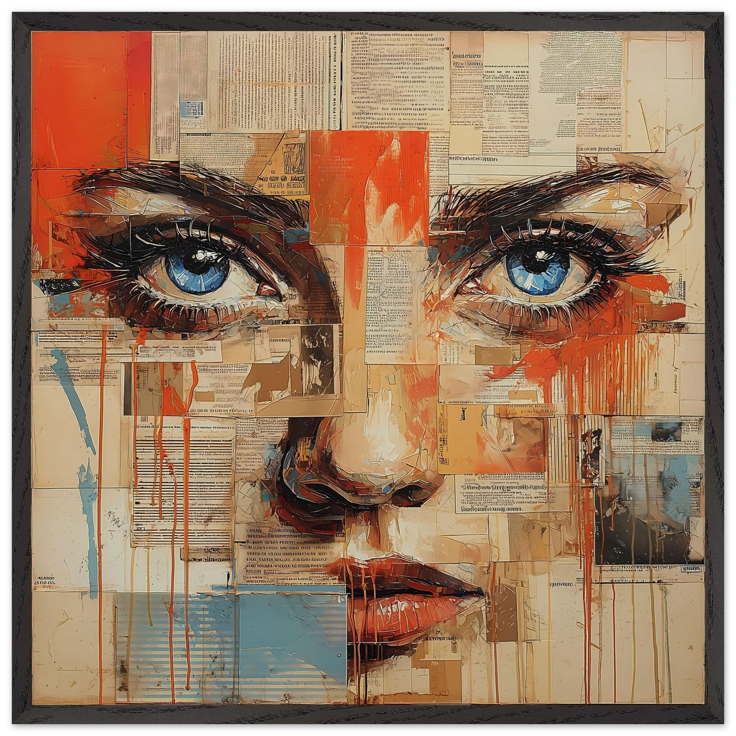 Sur les Pages — tableau encadré bois — art mural STNCL