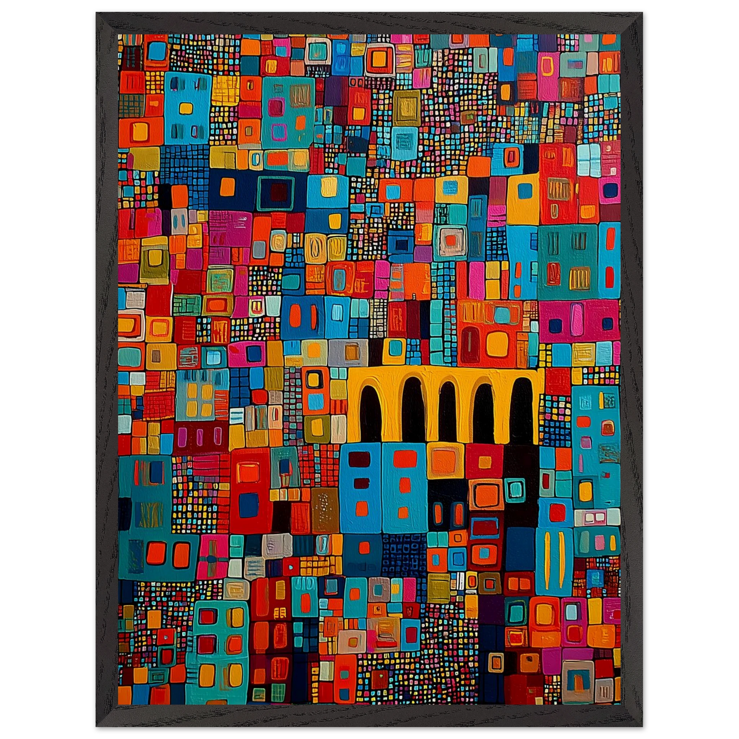 Cité Mosaïque — tableau encadre bois — vue 15 — art mural STNCL