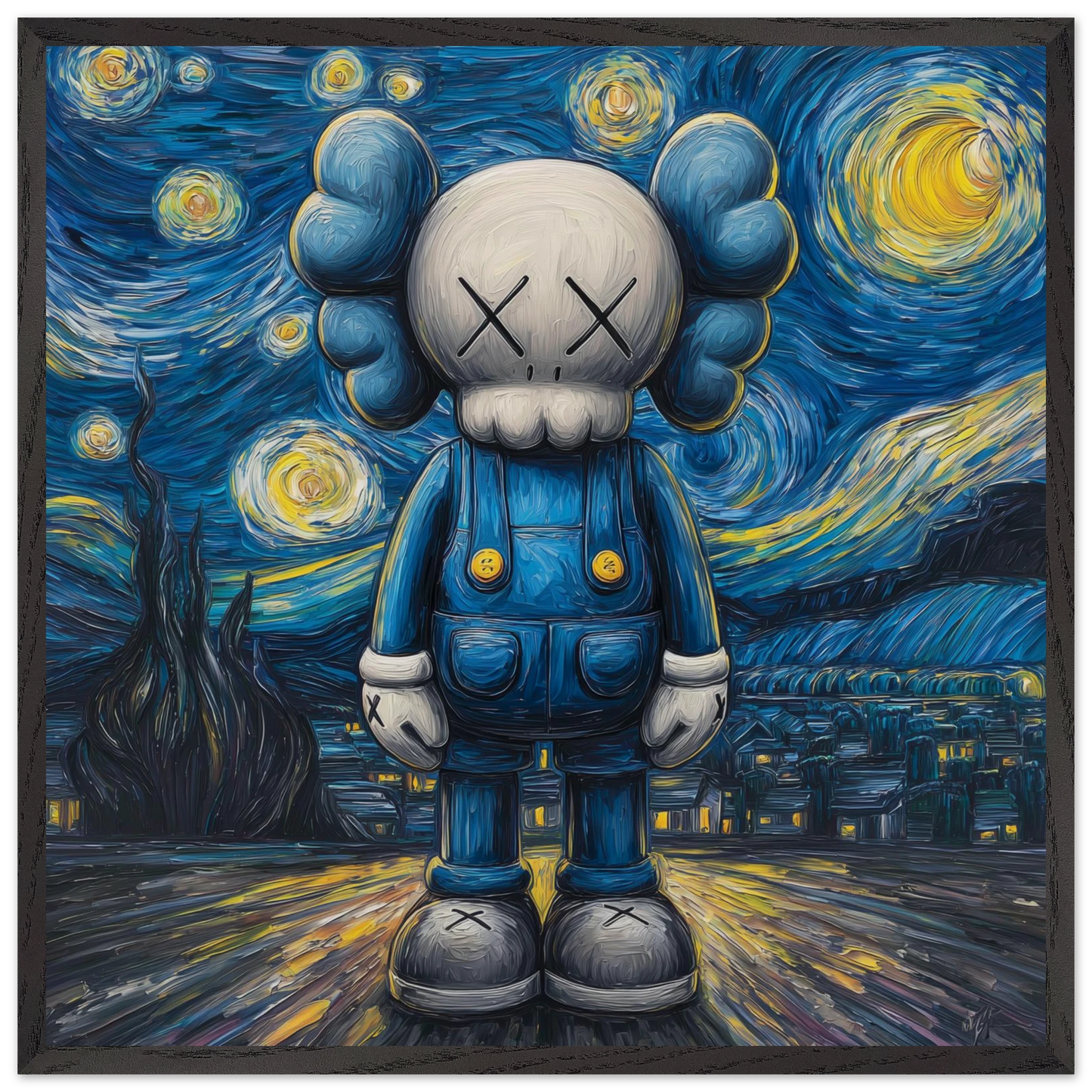 Compagnon Sous Les Étoiles — tableau encadré bois — art mural STNCL