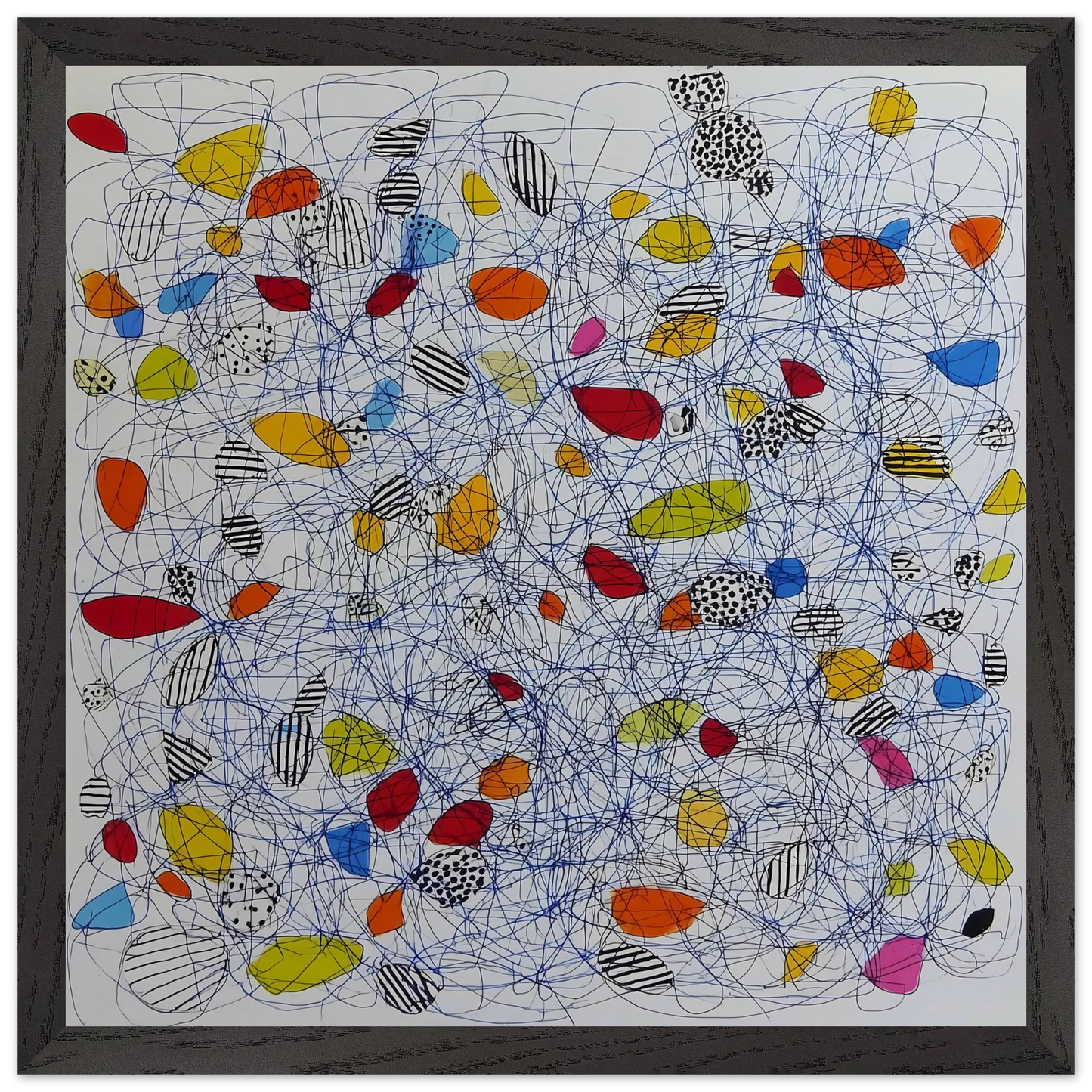 Pelote et Galets — tableau encadré bois — vue 6 — art mural STNCL