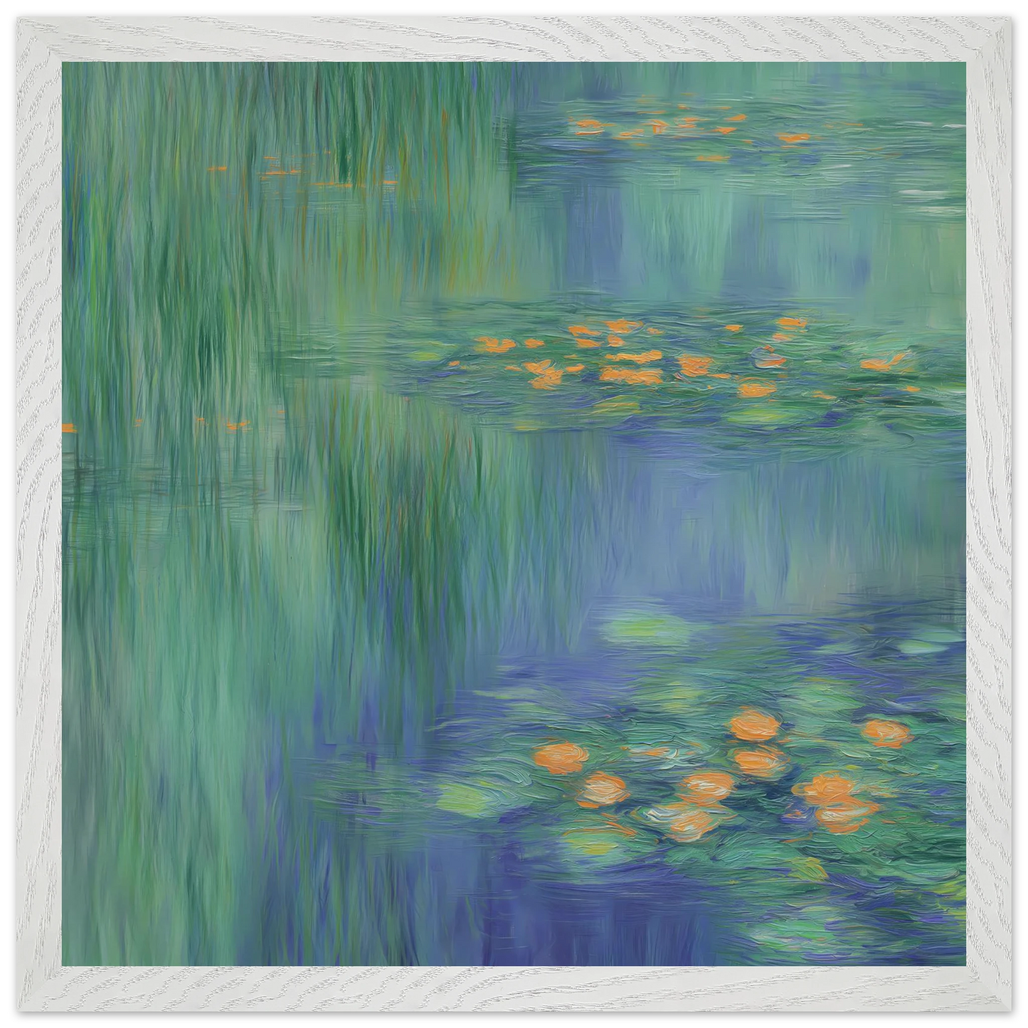 Reflets de Nénuphars — tableau encadré bois — vue 9 — art mural STNCL
