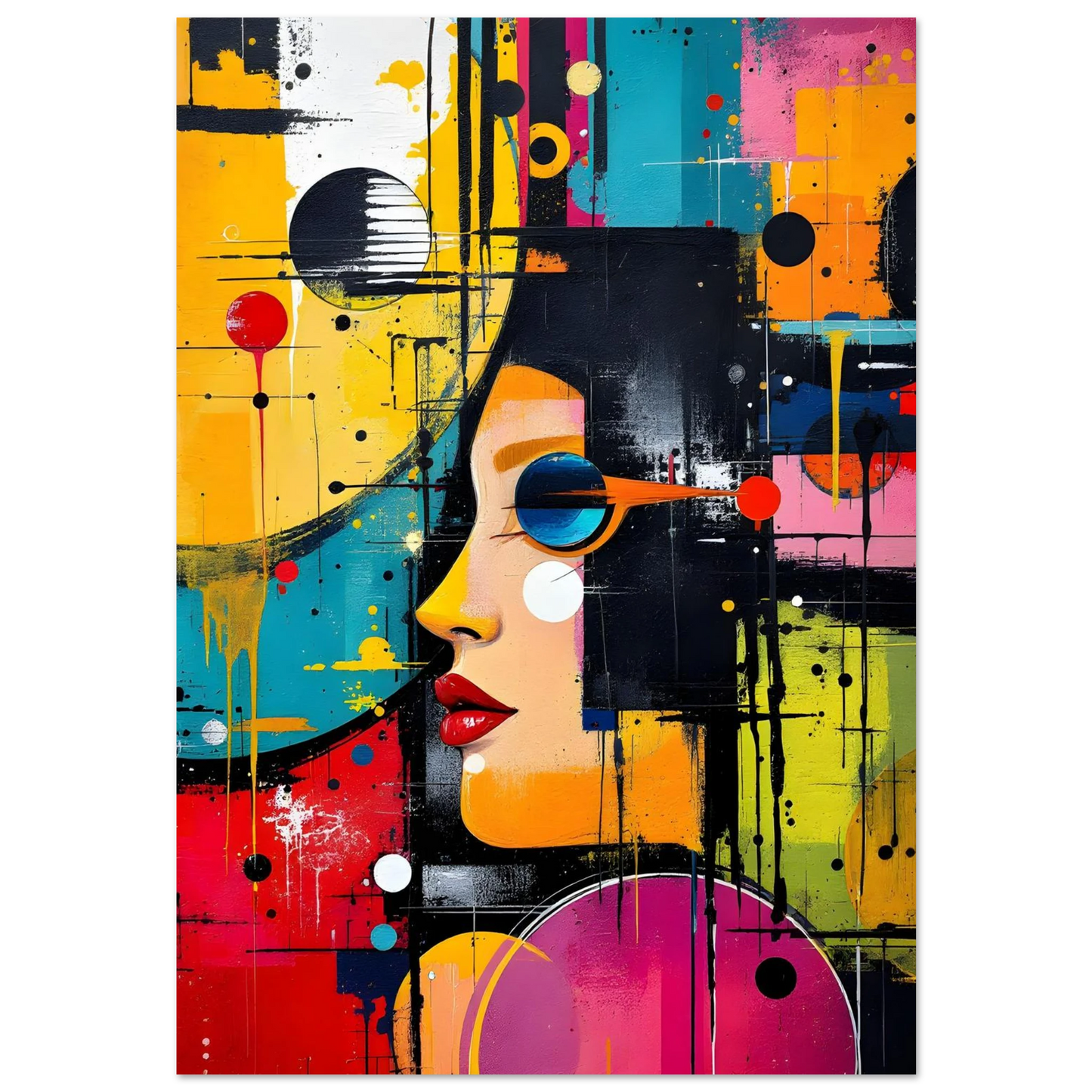 Portrait Femme Pop Art — tableau aluminium — art mural STNCL