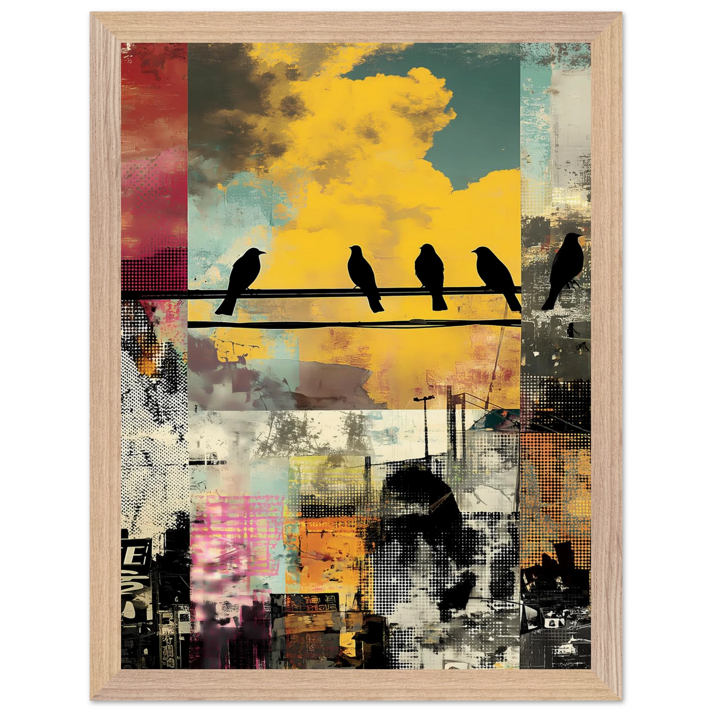 Perchoir Urbain — tableau encadre bois — vue 12 — art mural STNCL