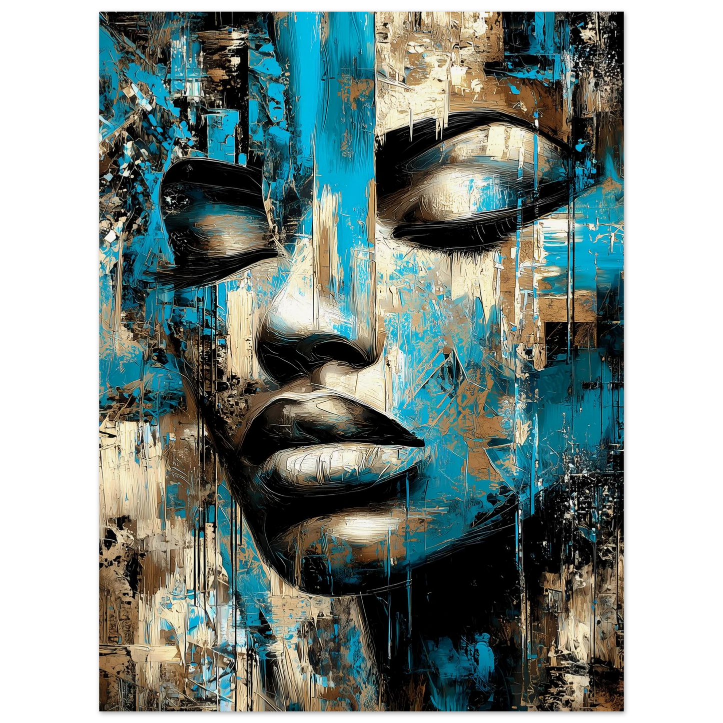 Bleu et Or — affiche d'art — vue 3 — art mural STNCL