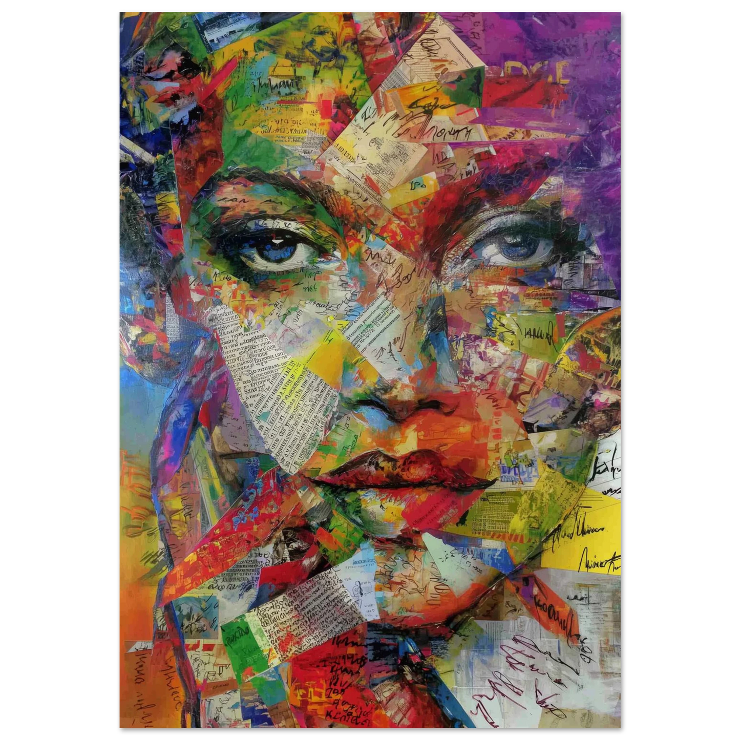 Visage Entre Les Mots — tableau aluminium — art mural STNCL