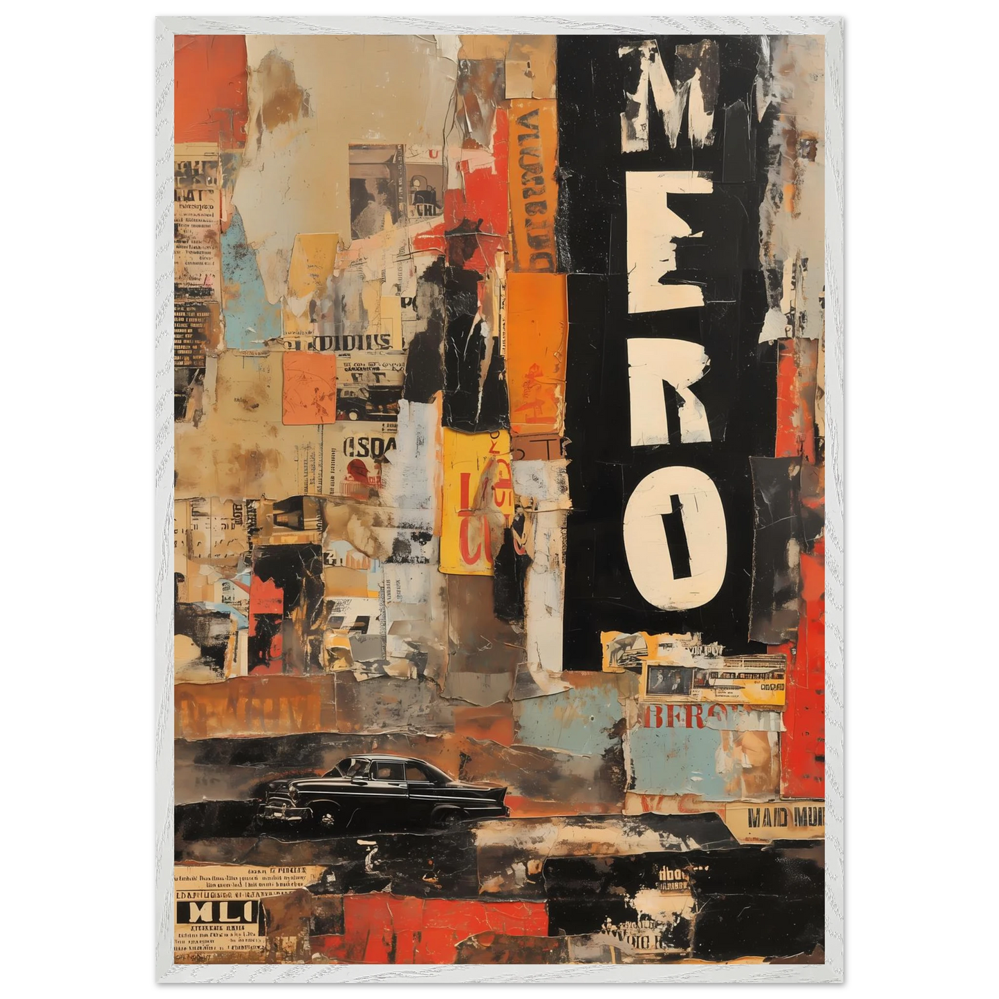 Affiches Lacérées — tableau encadré bois — vue 5 — art mural STNCL