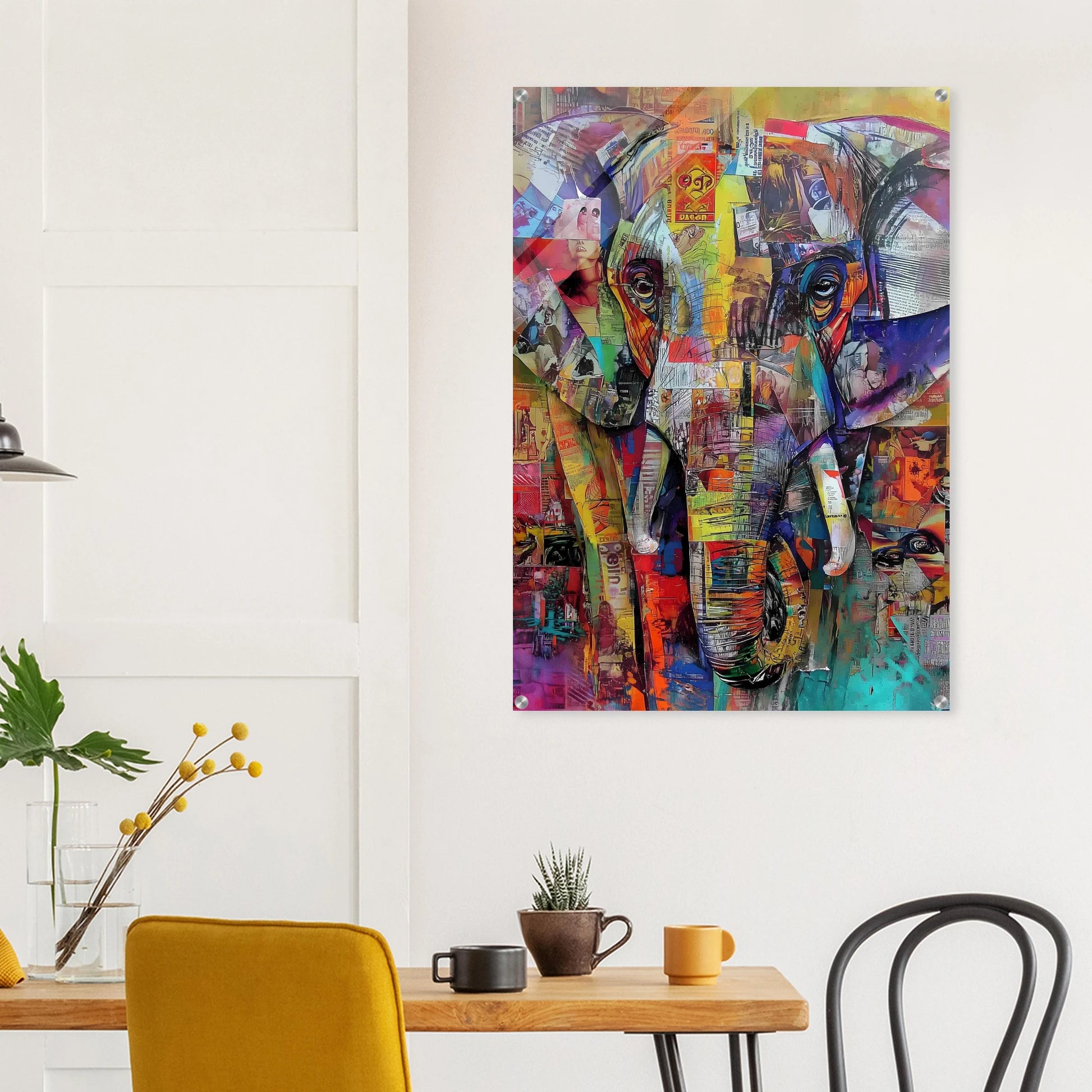 Éléphant de Papier — tableau plexiglas — vue 8 — art mural STNCL
